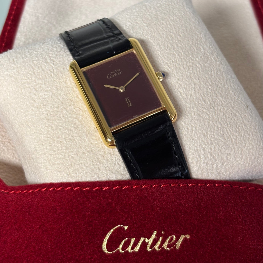 Cartier Tank GM Burgundy dial