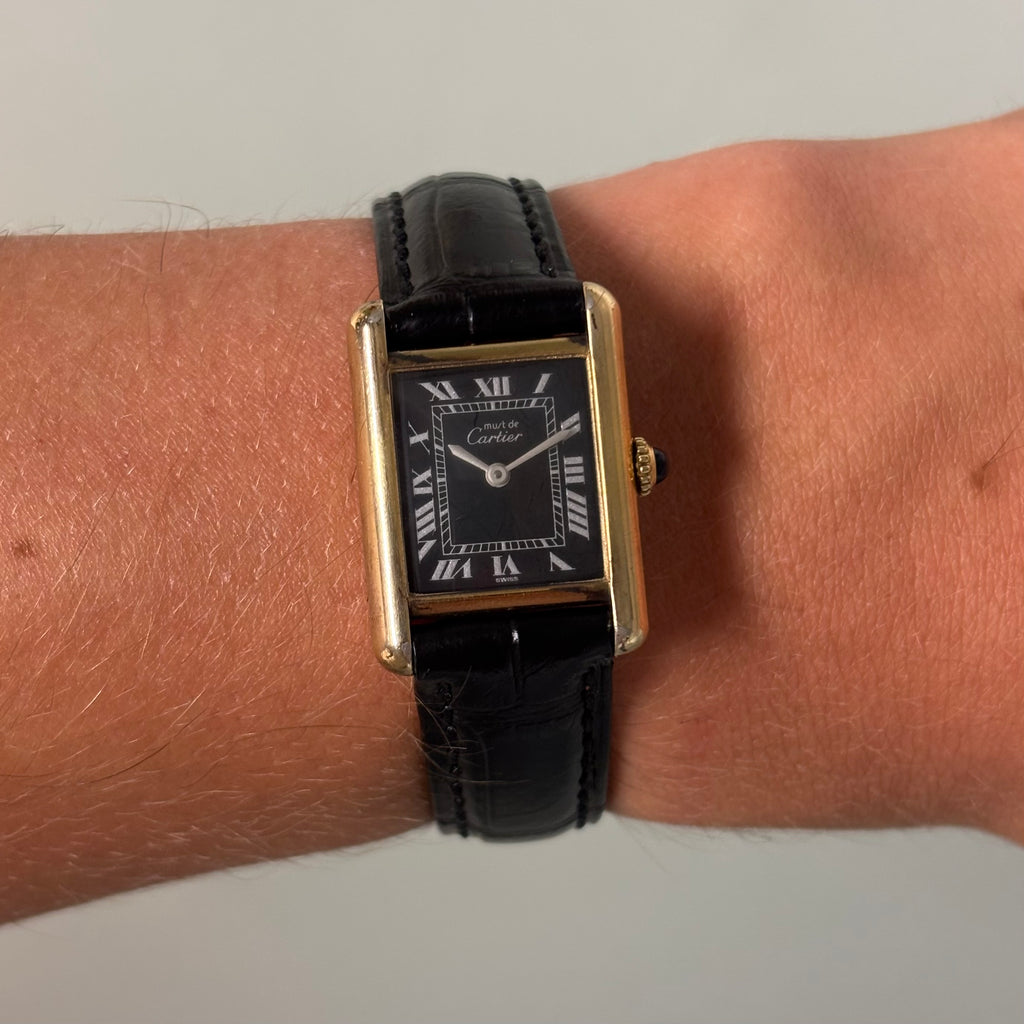 Cartier Tank PM Black dial Full Set