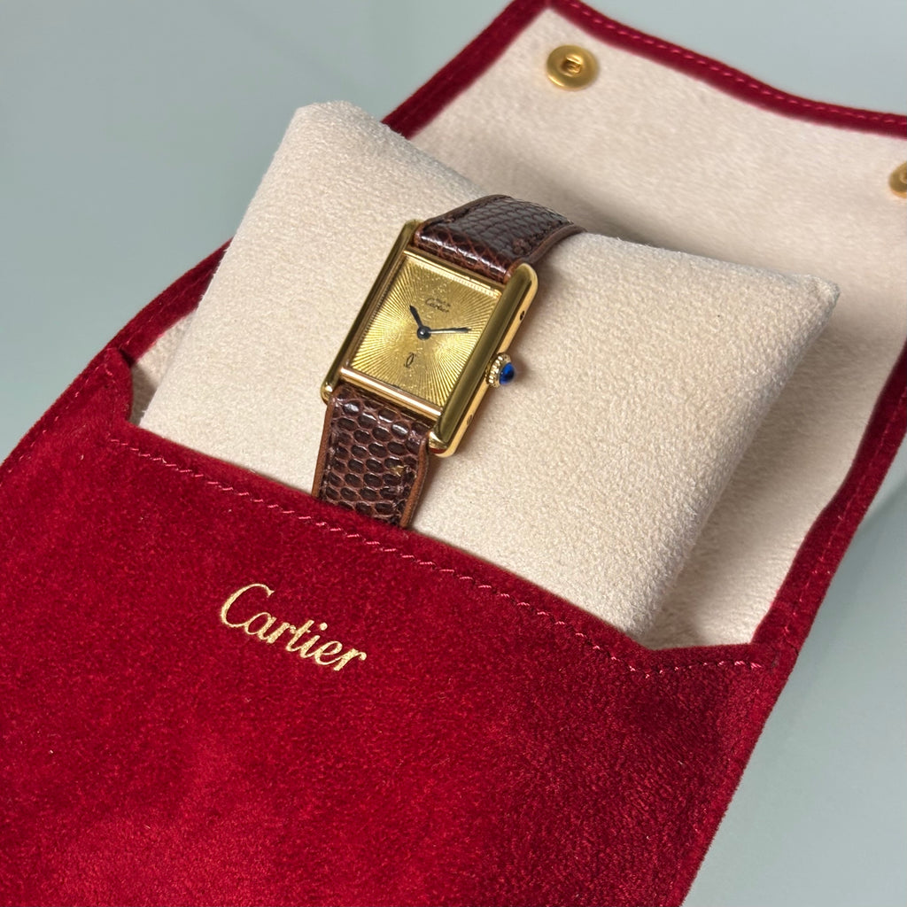 Cartier Tank PM sunburst dial