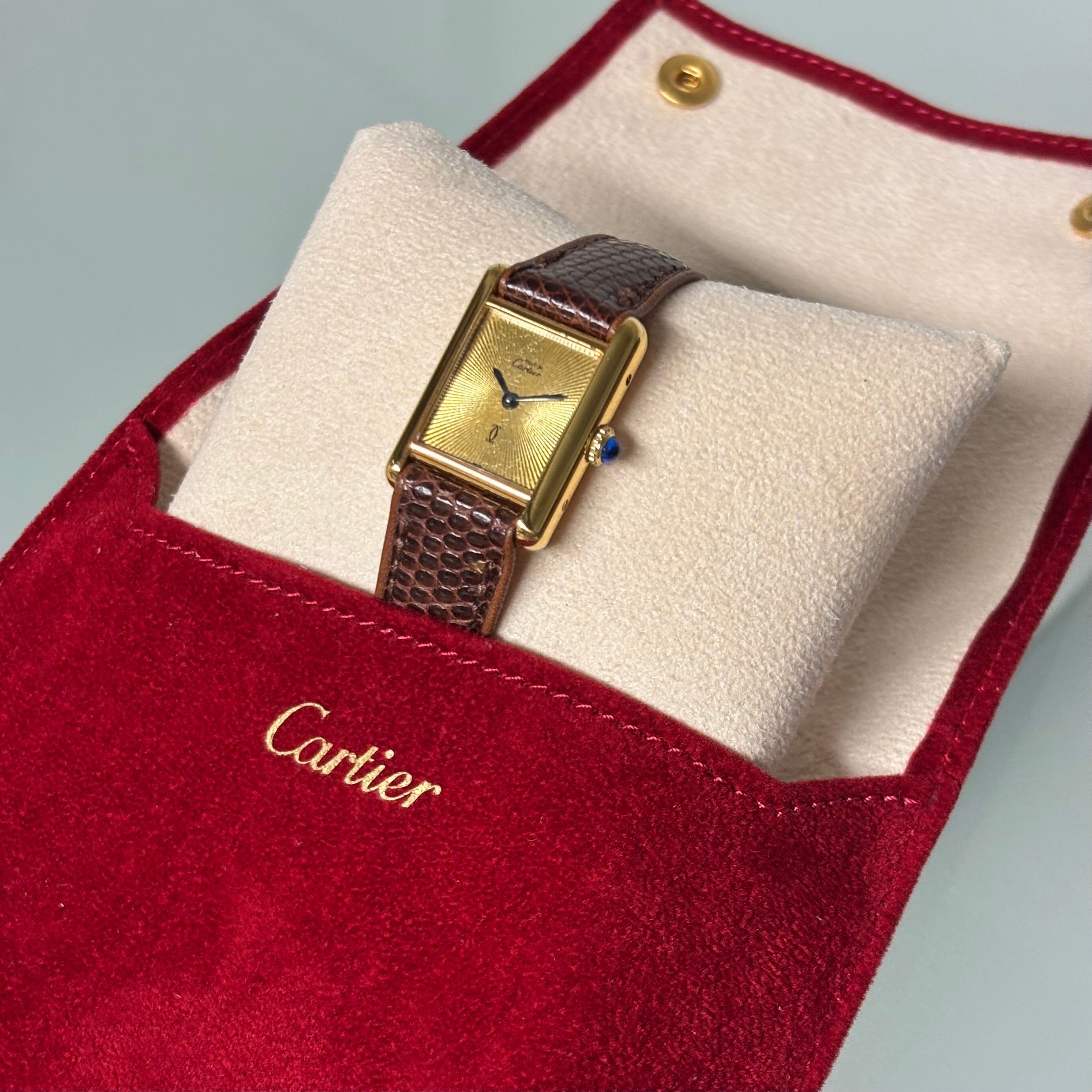 Cartier Tank PM sunburst dial