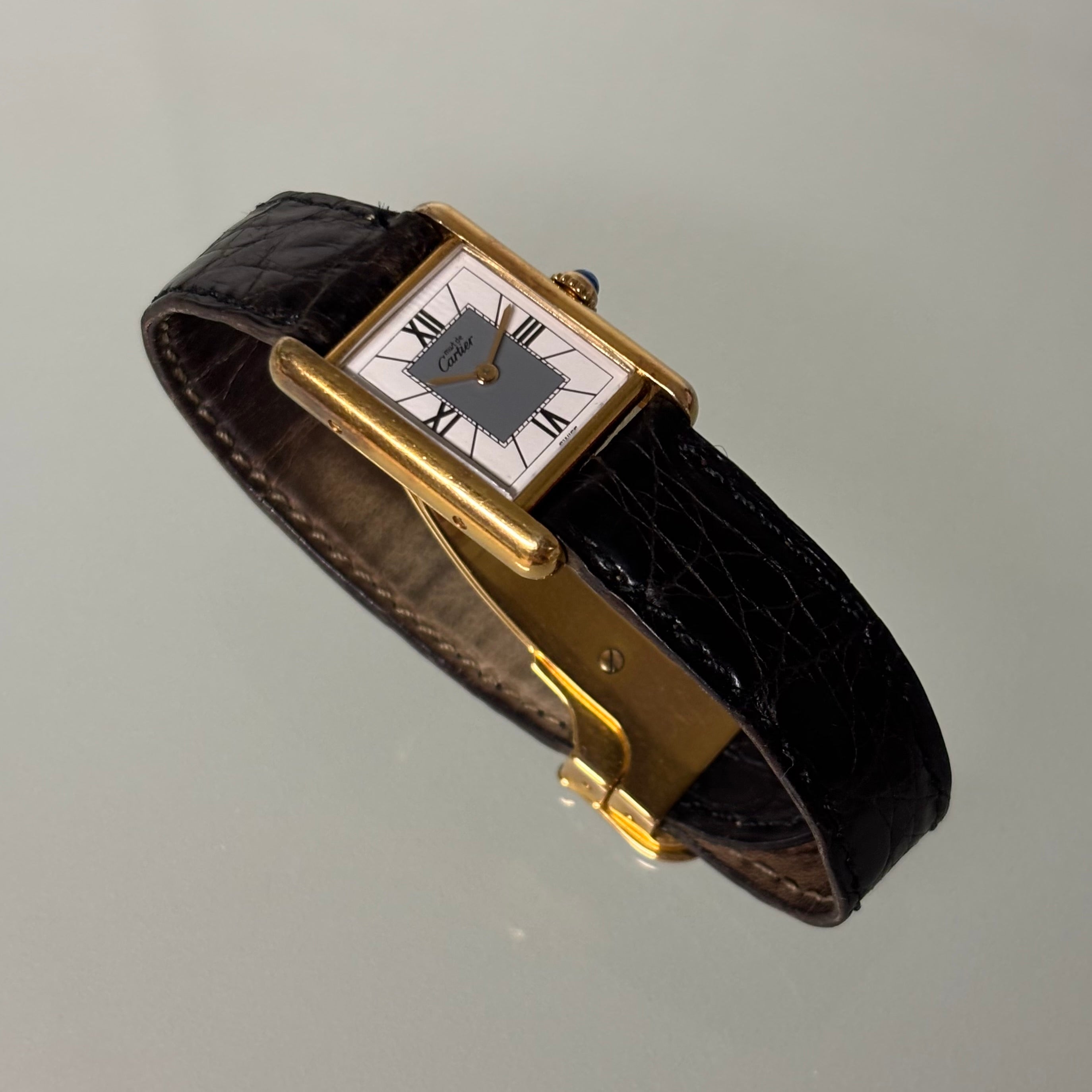 Cartier Tank PM with original box, strap & clasp