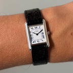 Cartier Tank PM Silver Blue roman numerals