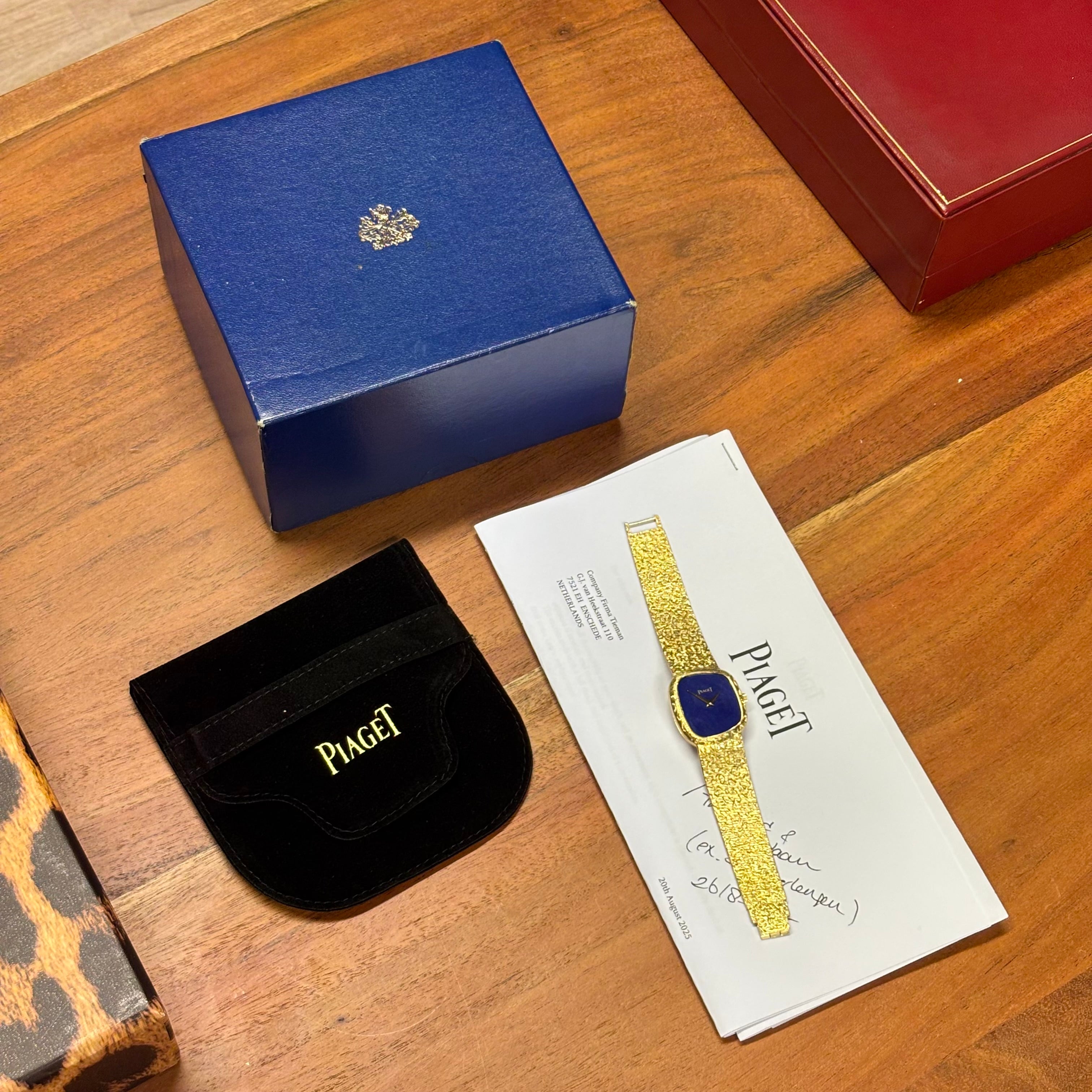 Piaget 18k gold Assymetric Lapis Full Set