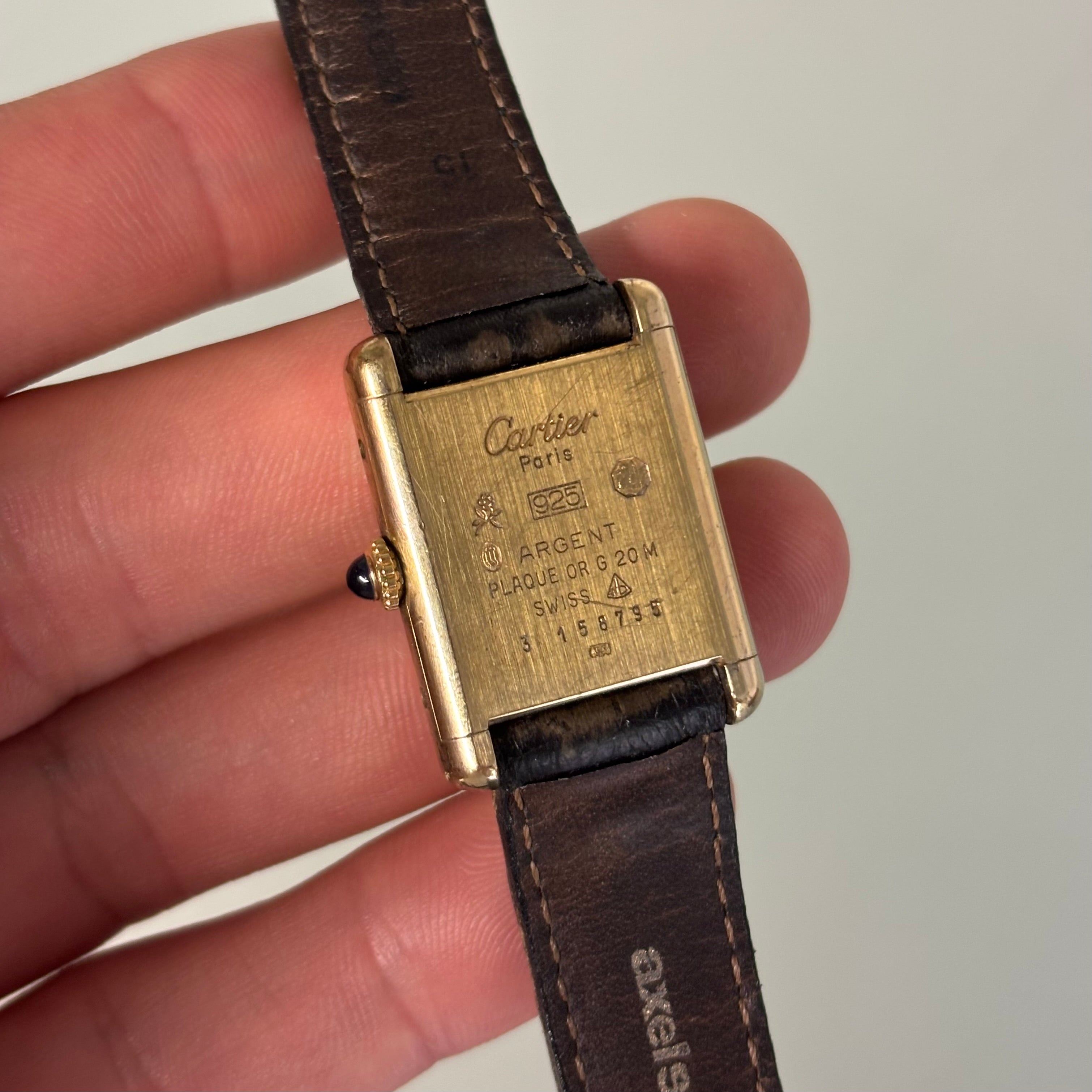 Cartier Tank PM Black dial with buckle