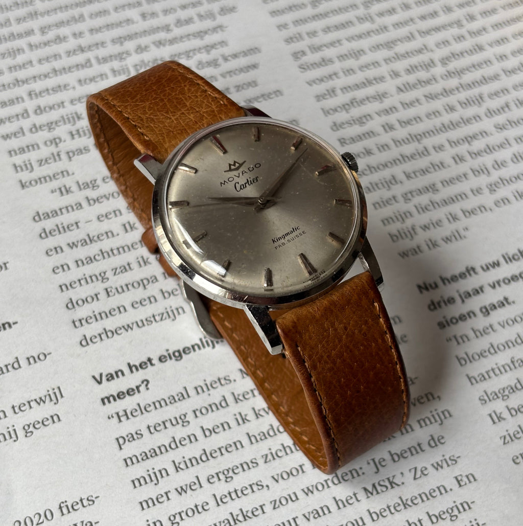 Movado Cartier signed Kingmatic with strap & buckle