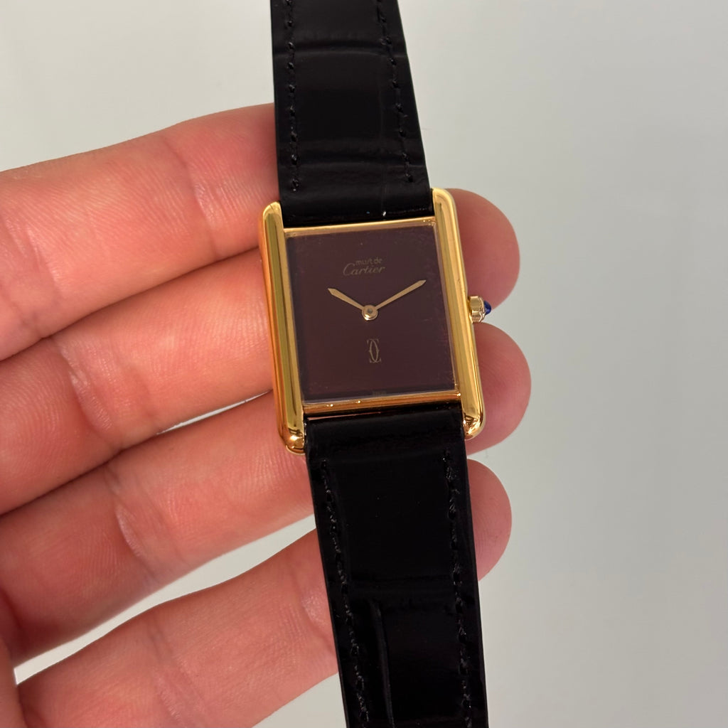 Cartier Tank GM Burgundy dial