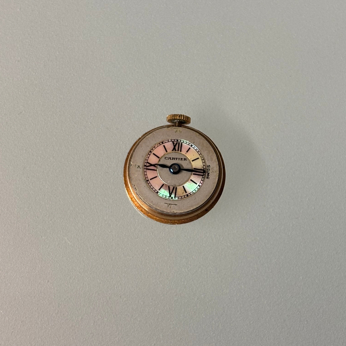 Cartier J Schulz New York 14k brooch watch MOP