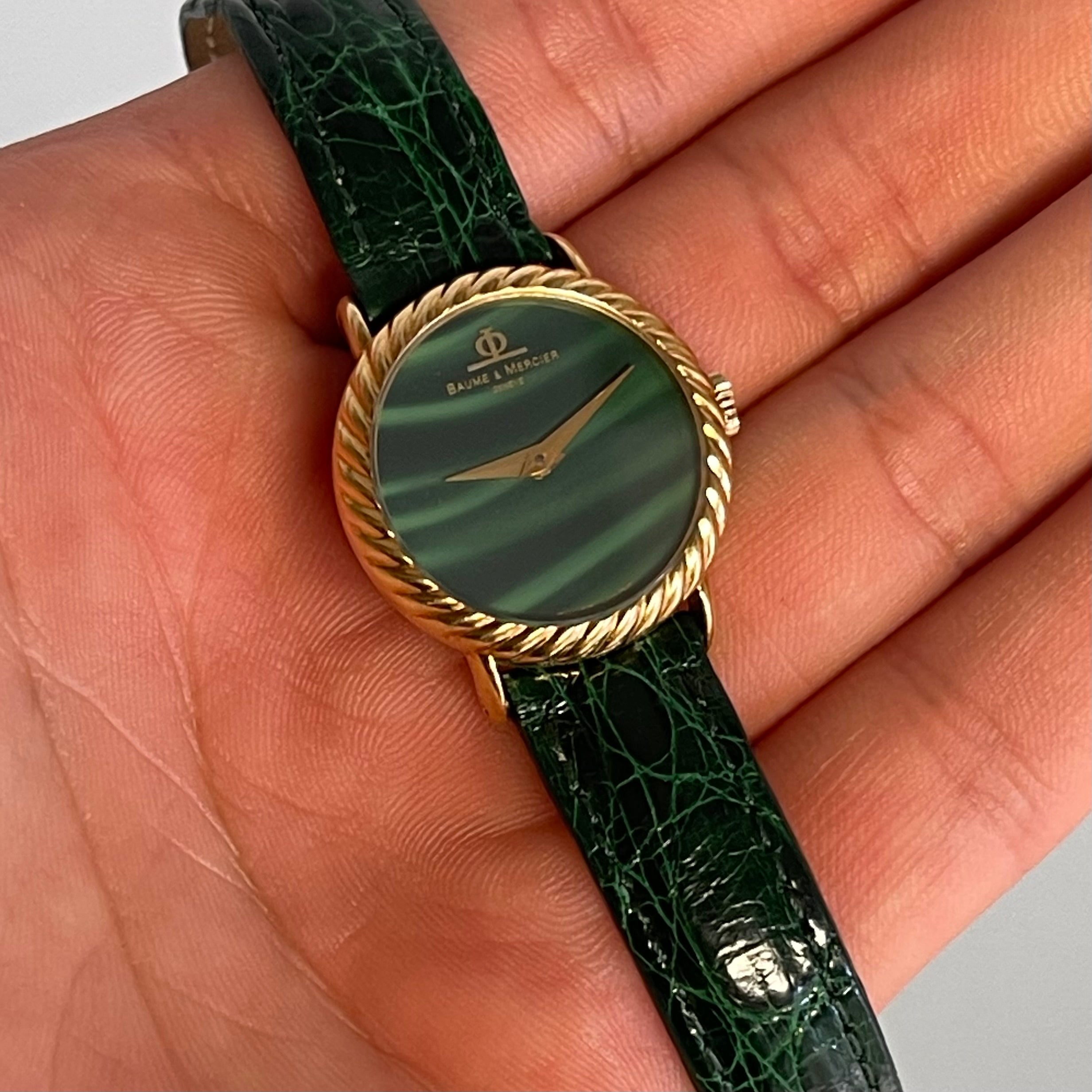 Beaume & Mercier 18k malachite with rare clasp