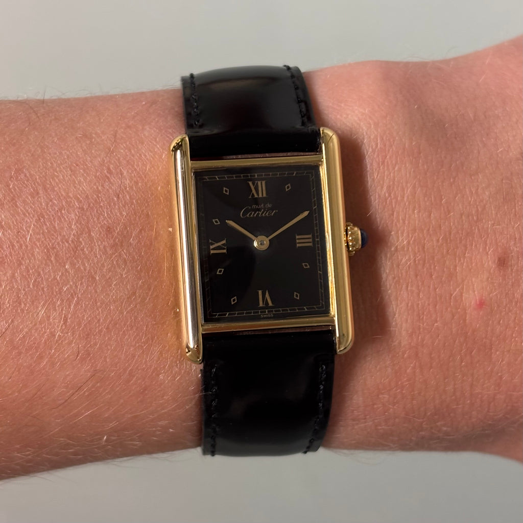 Cartier Tank GM Black dial with original buckle