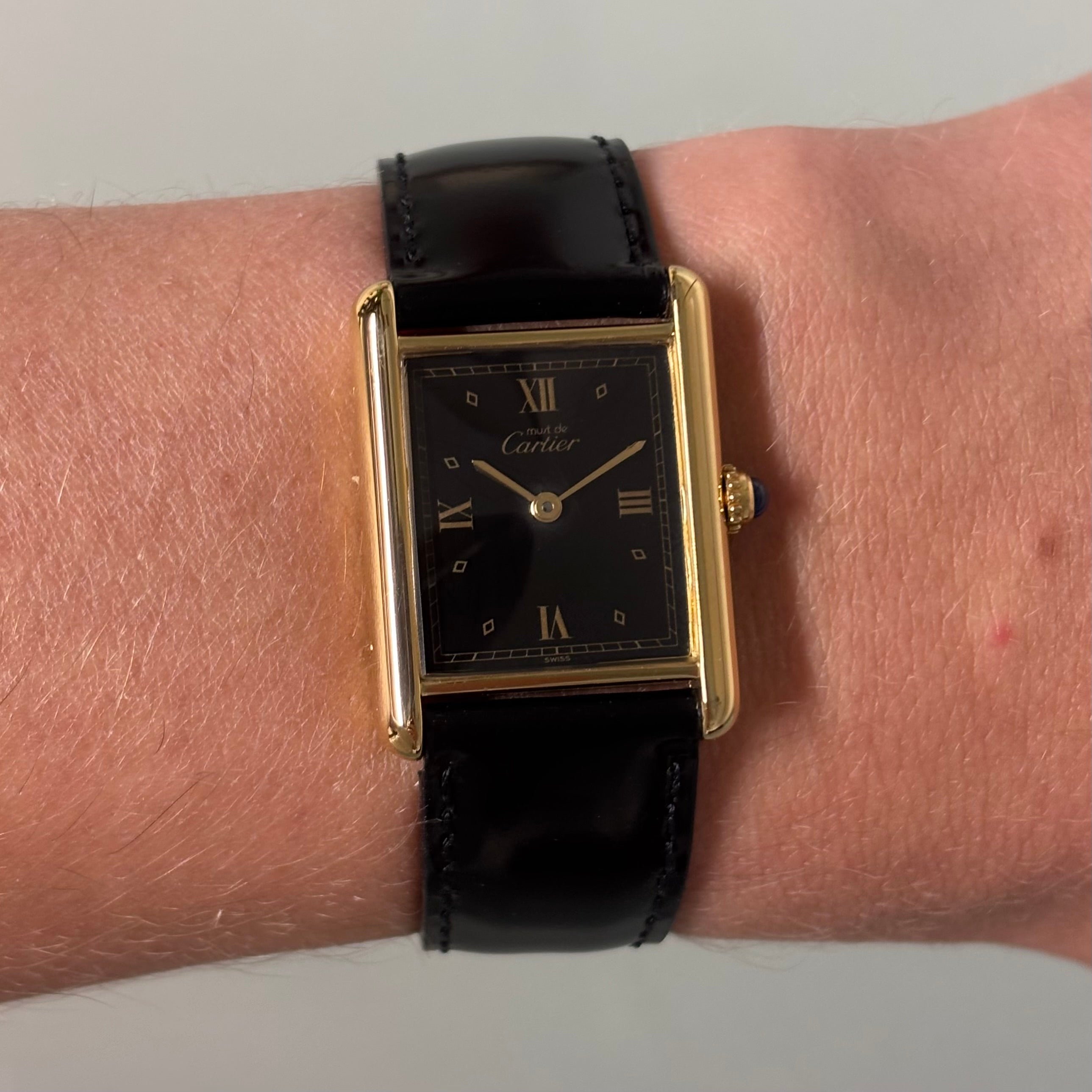 Cartier Tank GM Black dial with original buckle