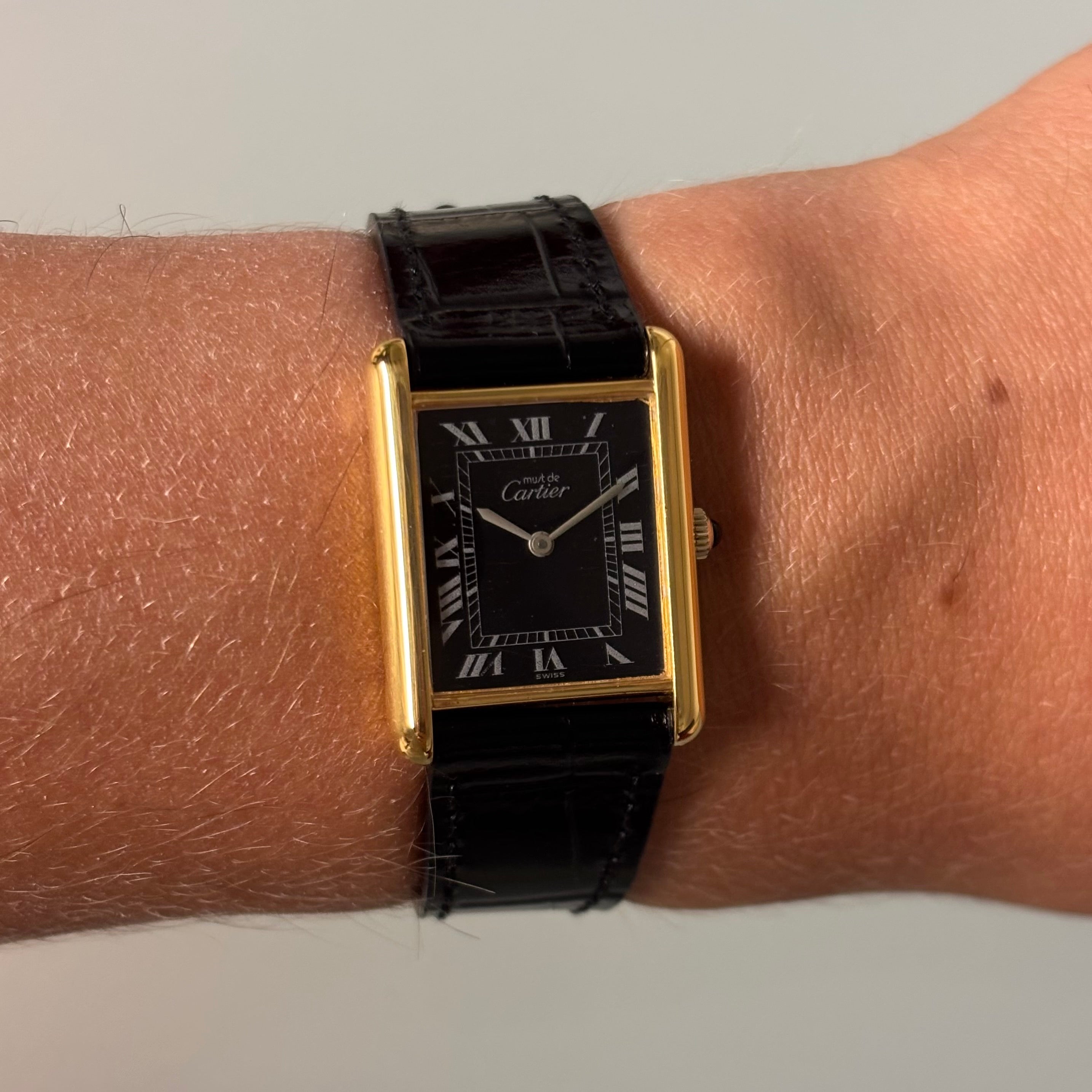 Cartier tank GM Black/White roman dial