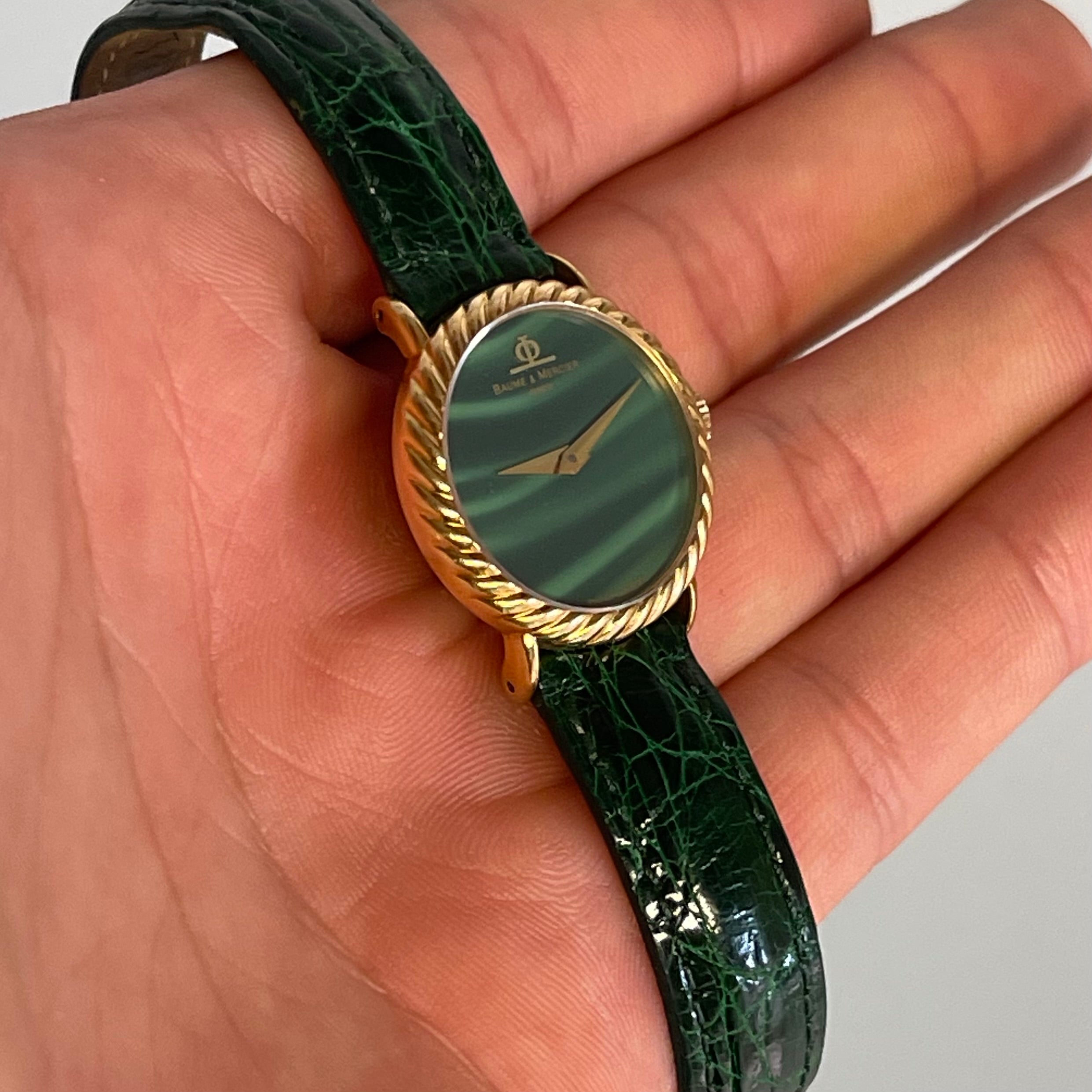 Beaume & Mercier 18k malachite with rare clasp