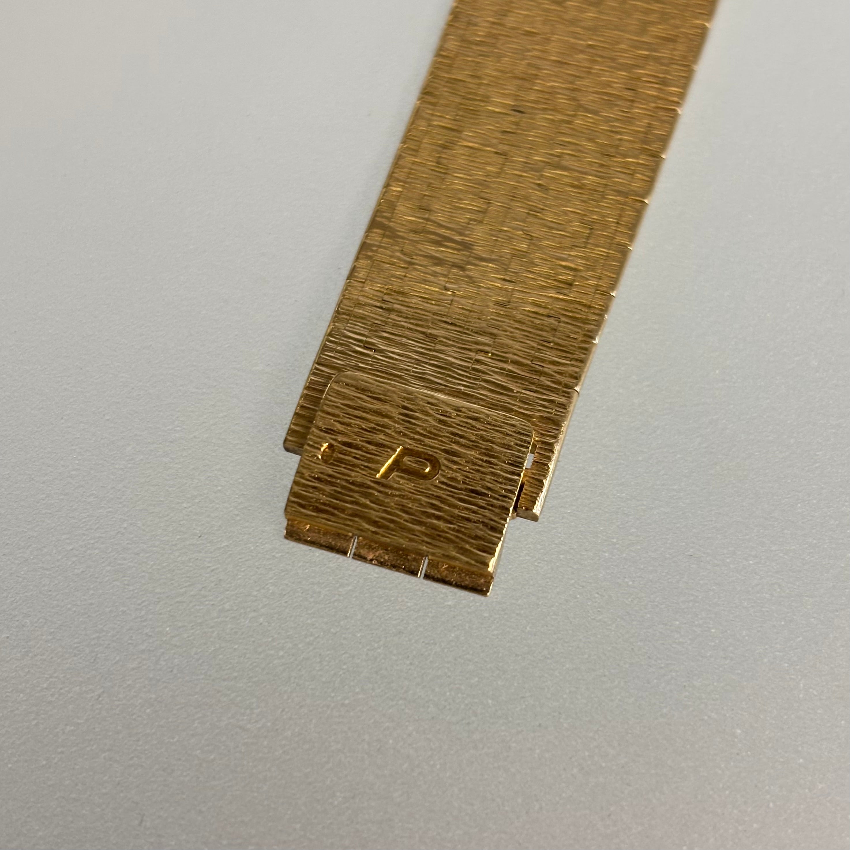 Piaget Tiger Eye Dial 18K Gold Jumbo Vintage Watch