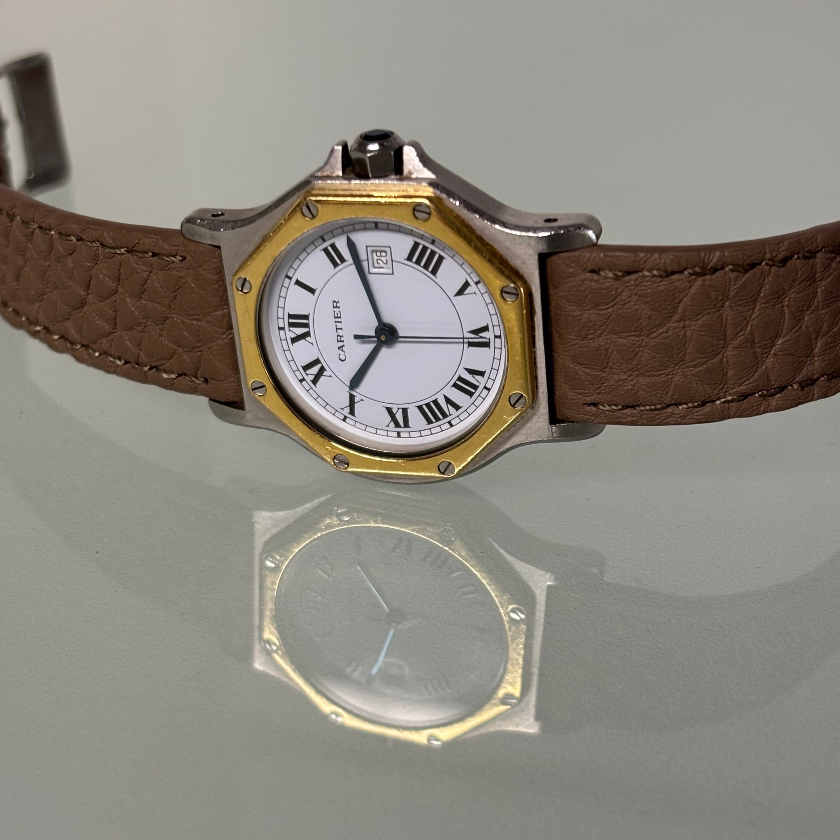 Cartier Santos Octagon Automatic GM Gold/Steel