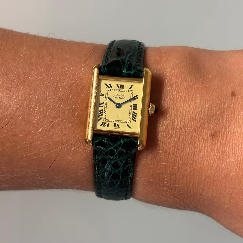 Cartier Tank PM Champagne dial with box & booklets