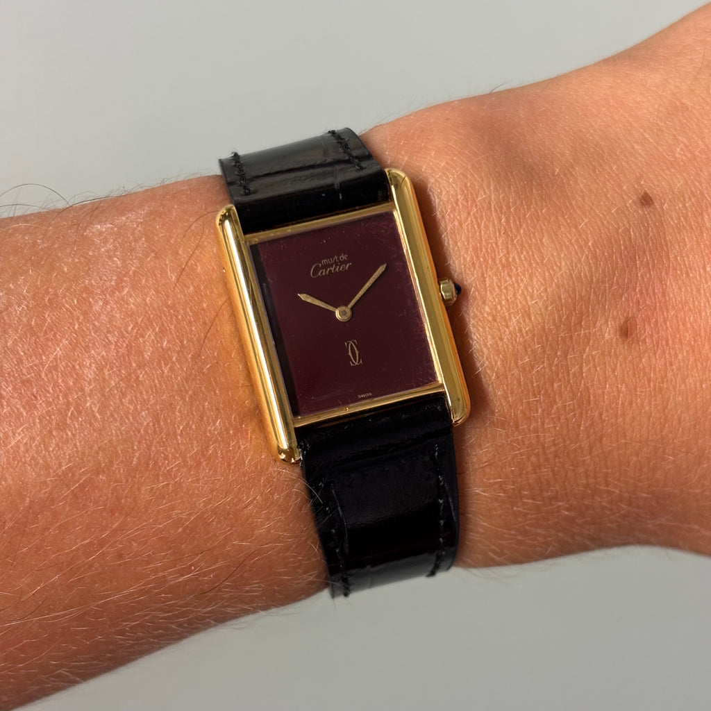 Cartier Tank GM Burgundy dial
