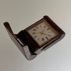 Cartier × Angelus Travel Clock – Vintage Leather-Cased Timepiece