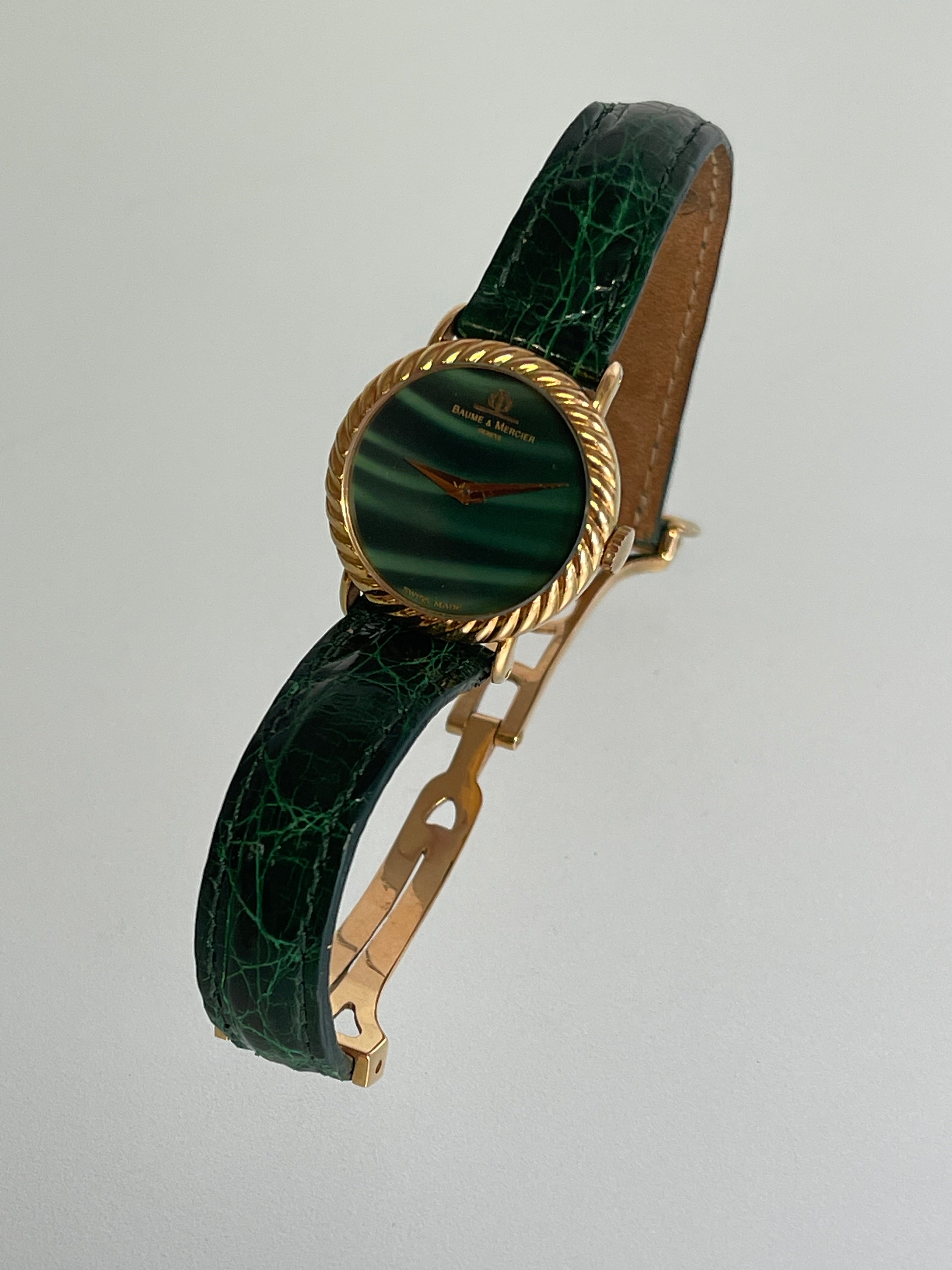 Beaume & Mercier 18k malachite with rare clasp