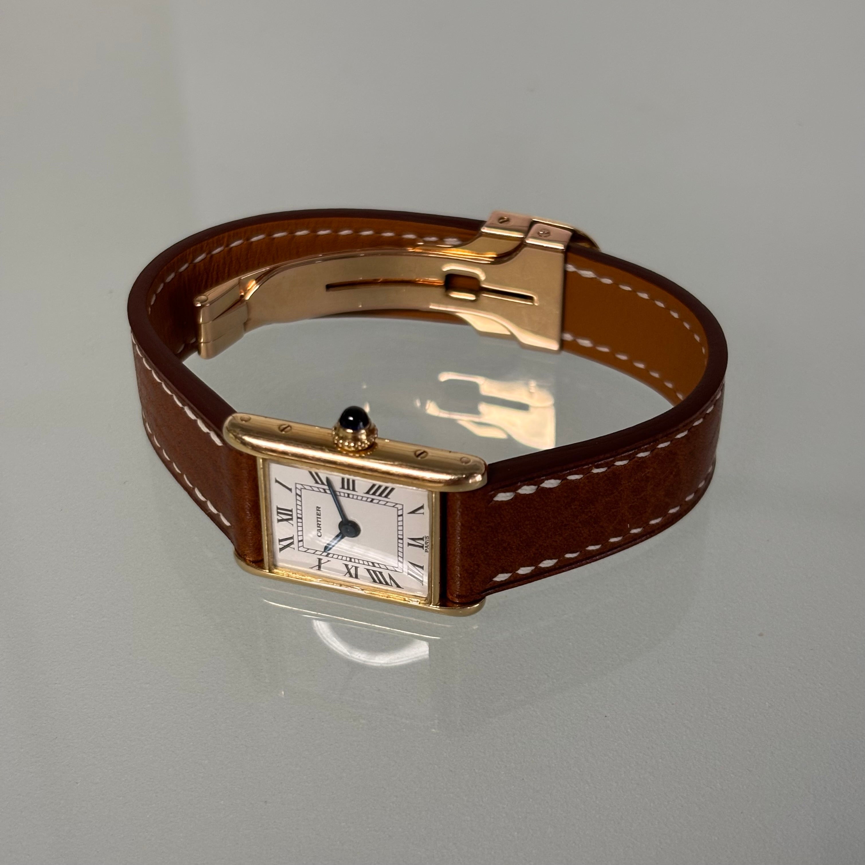 Cartier Tank 1960s with original 18k deployant & box