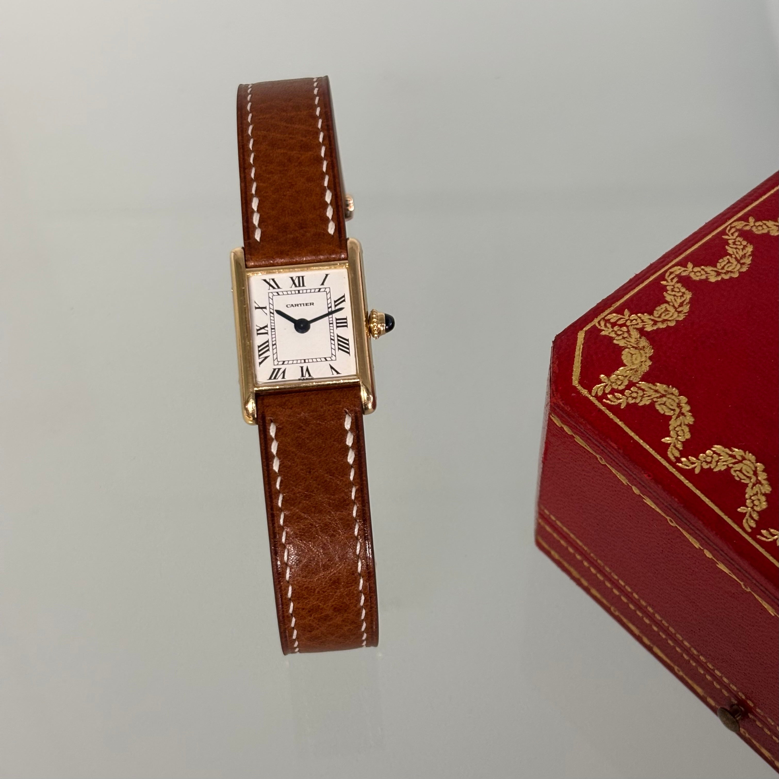 Cartier Tank 1960s with original 18k deployant & box