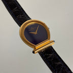 Baume & Mercier Lapis Dial Watch – Logo Case, 18K Gold