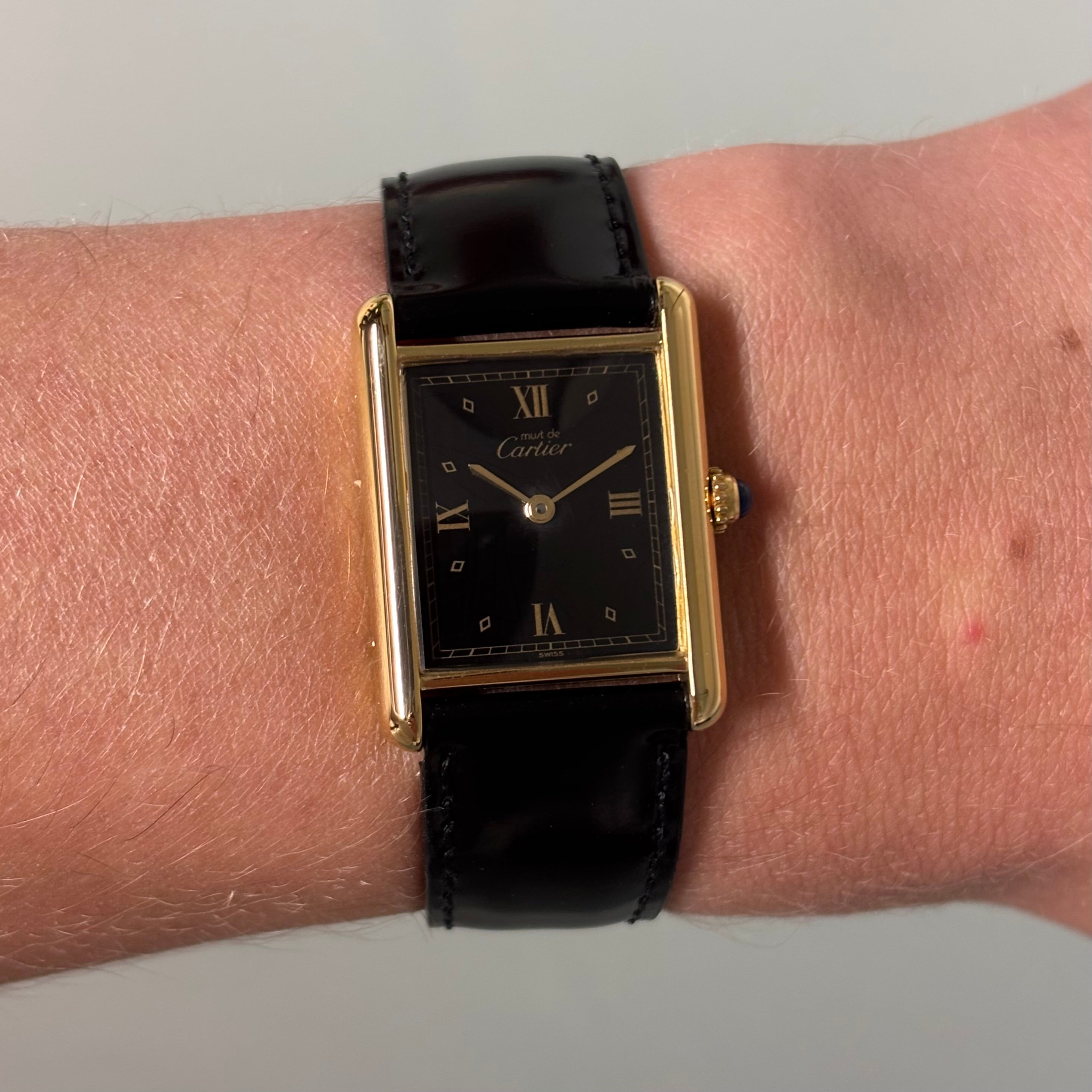 Cartier Tank GM Black dial with original buckle