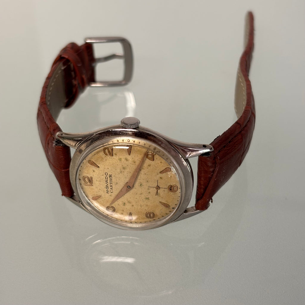 Cartier × Movado Wristwatch – Steel Case, Patina Dial