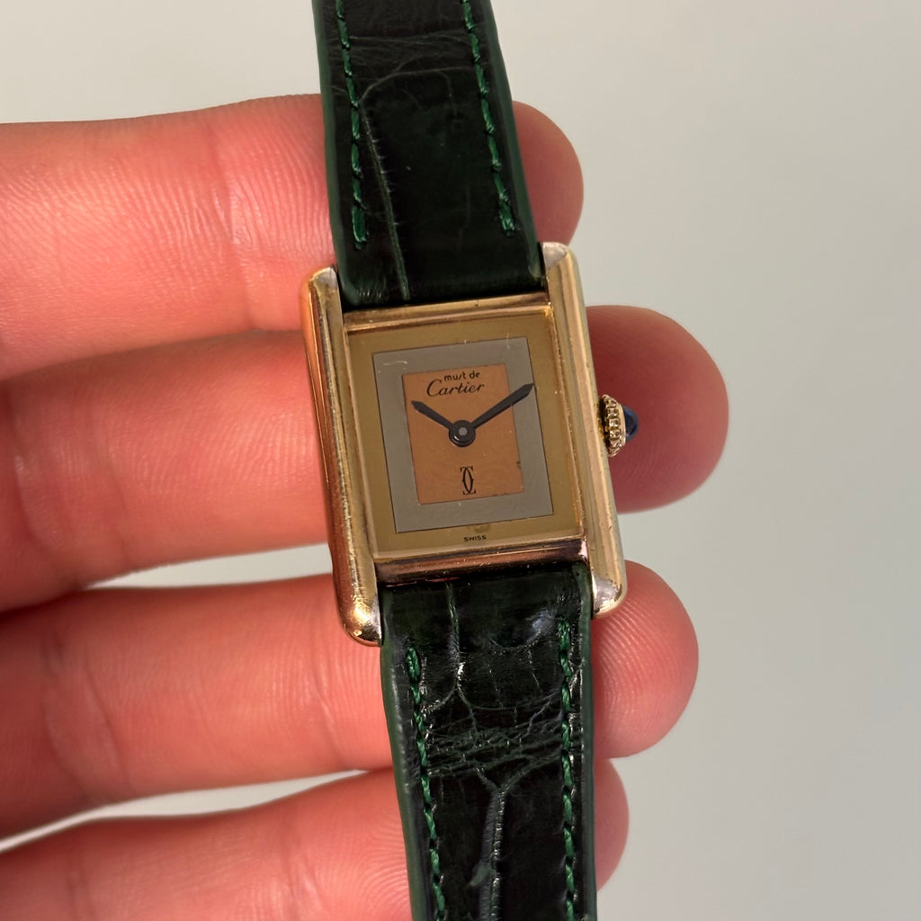 Cartier Tank PM with TriColor mirror dial