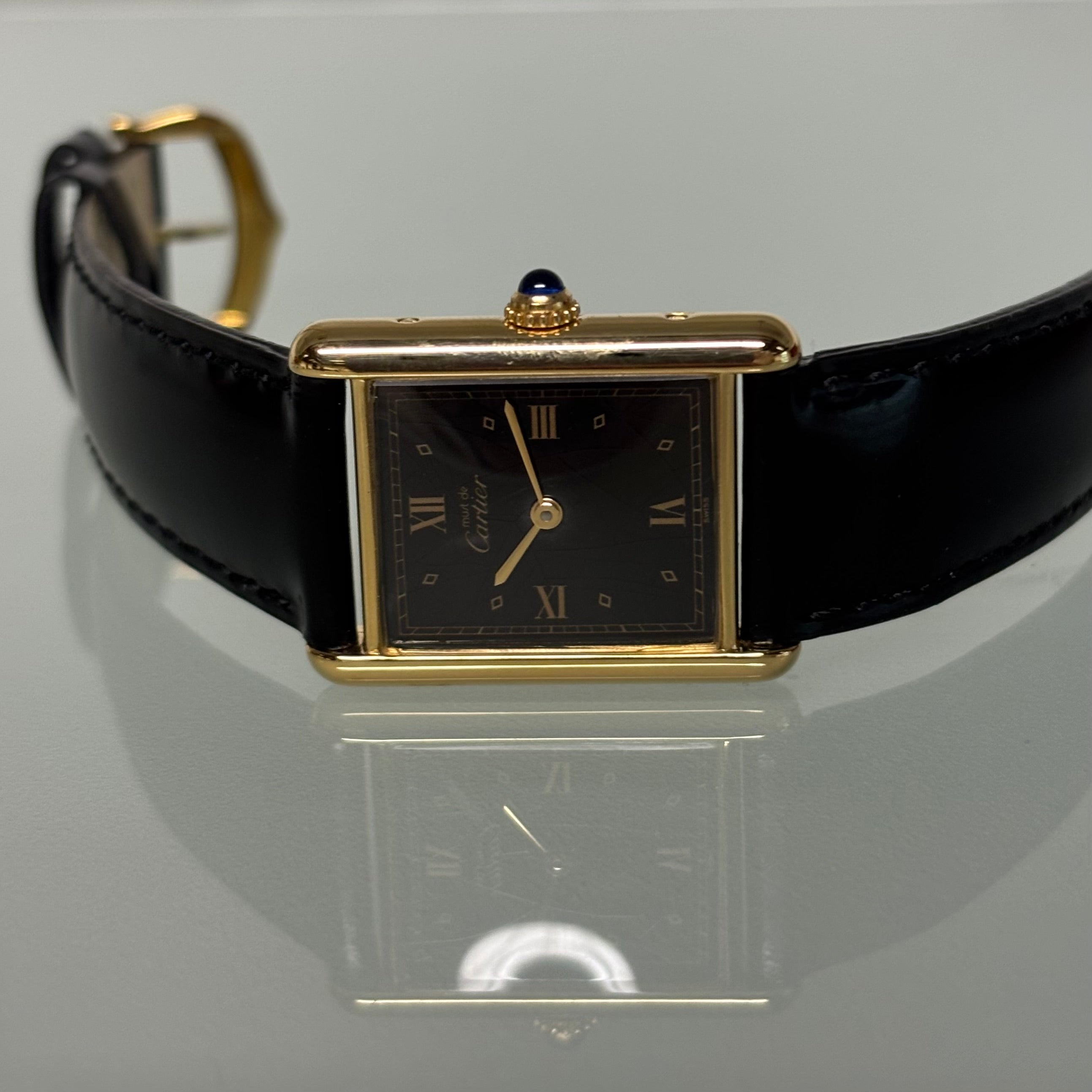 Cartier Tank GM Black dial with original buckle