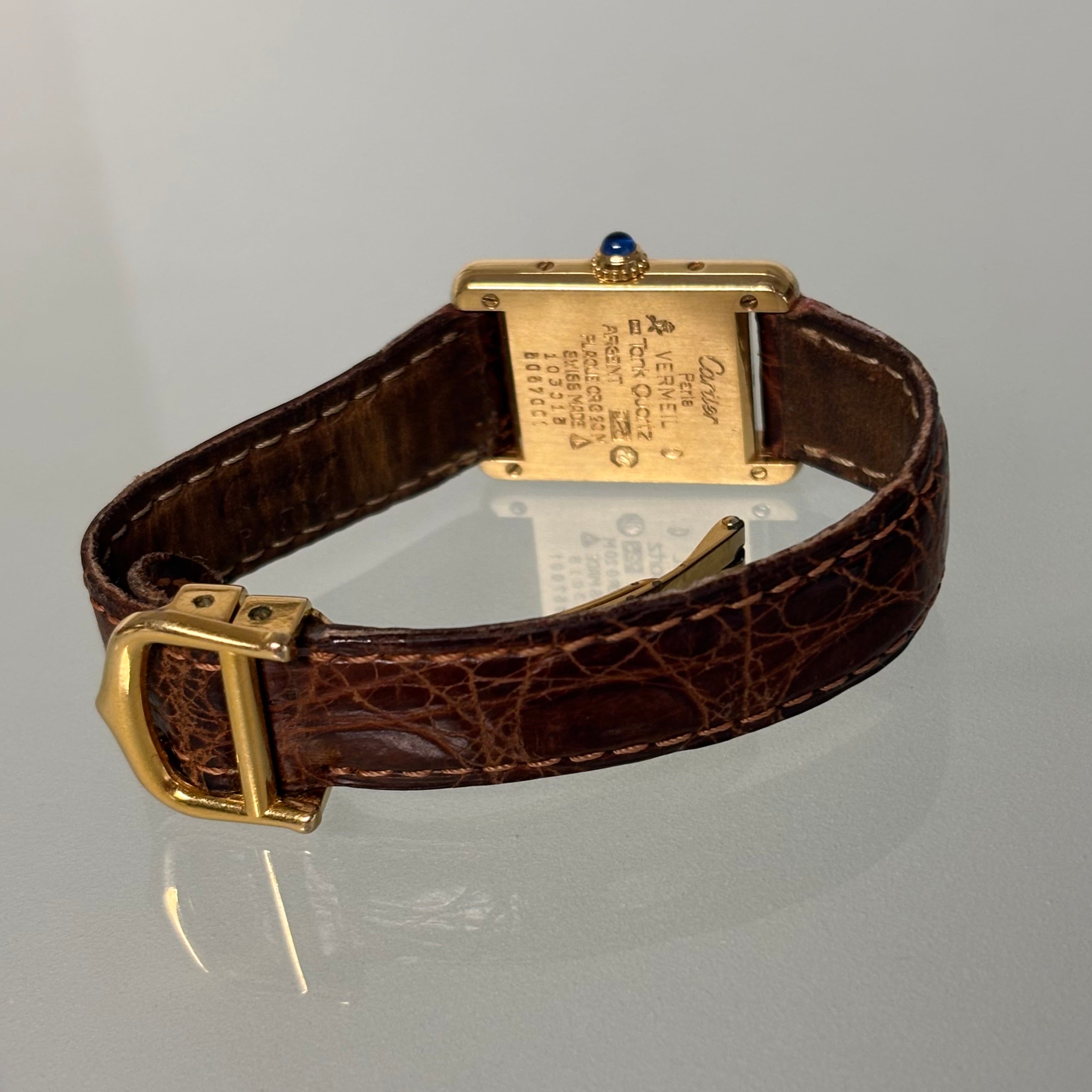 Cartier Tank PM Opaline with original strap & clasp