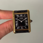 Cartier Tank GM black dial with buckle