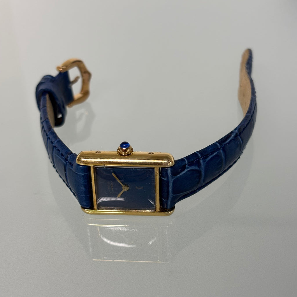 Cartier Tank PM Lapis lacquer with buckle
