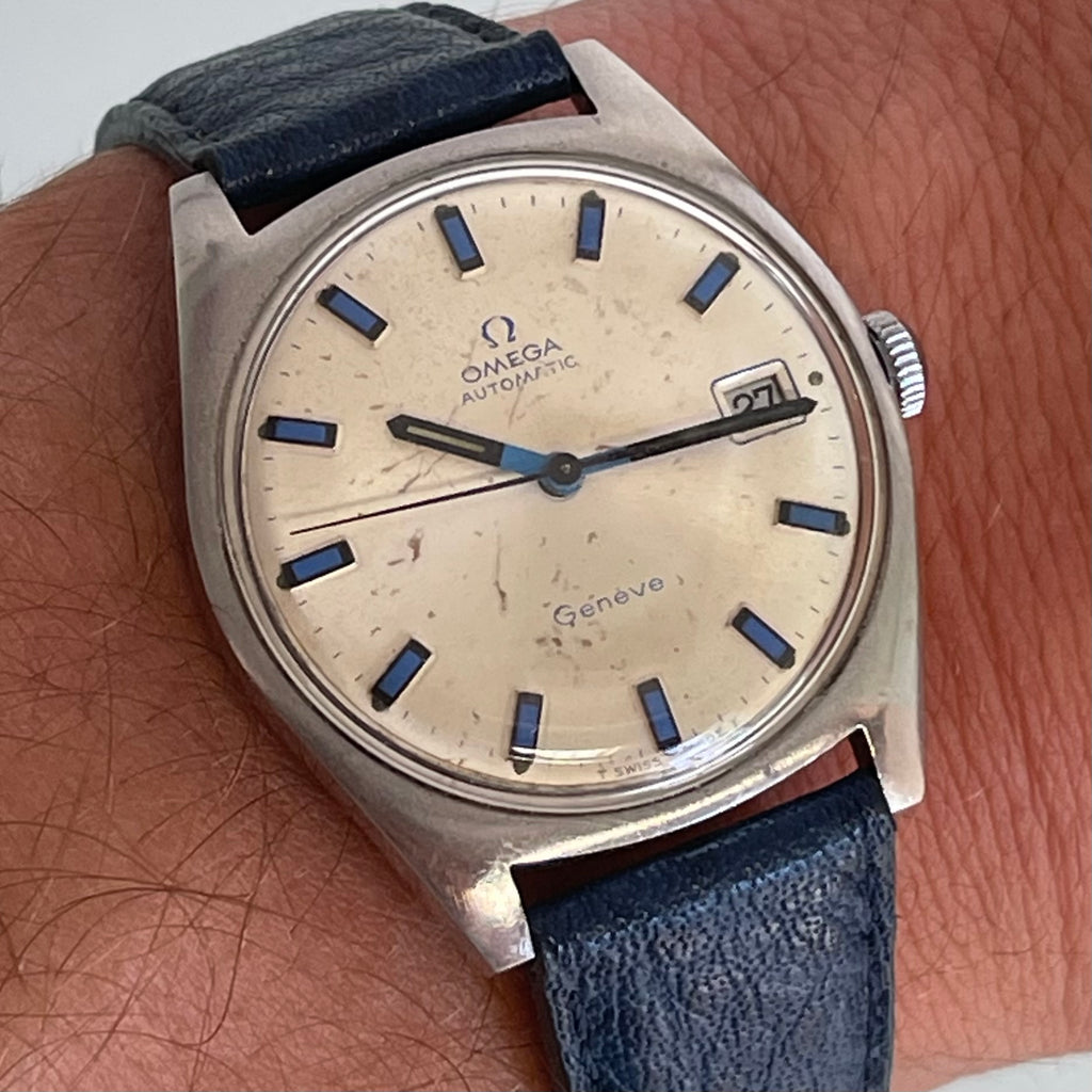 Omega Genève Blue accent dial