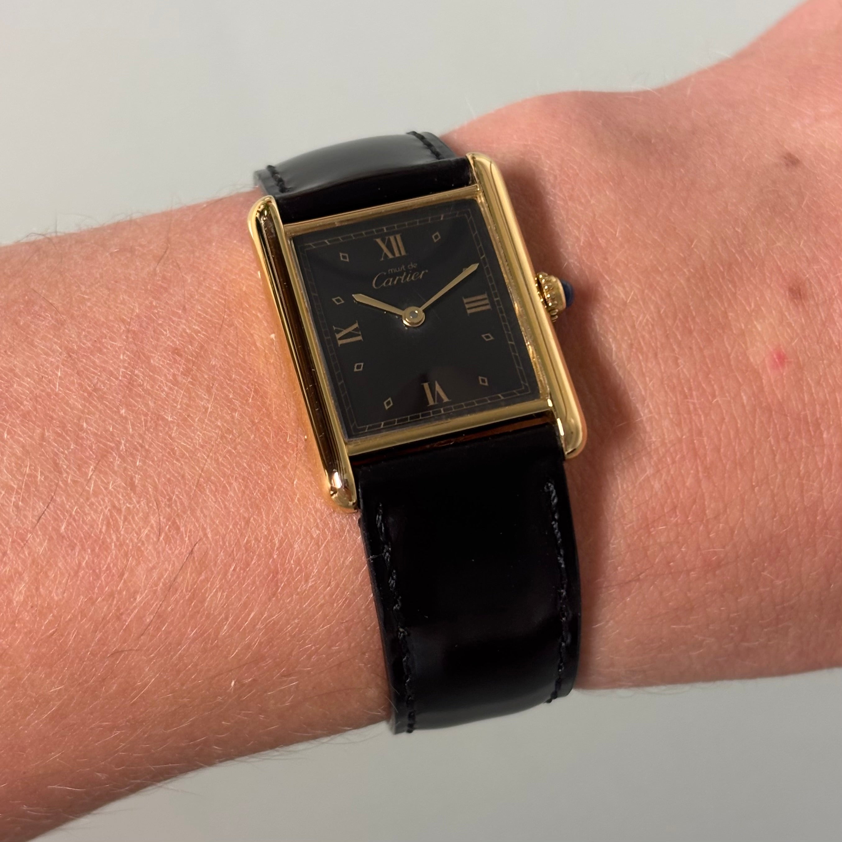 Cartier Tank GM Black dial with original buckle
