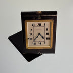 Cartier × Concord Travel Clock – Vintage Leather-Cased Timepiece