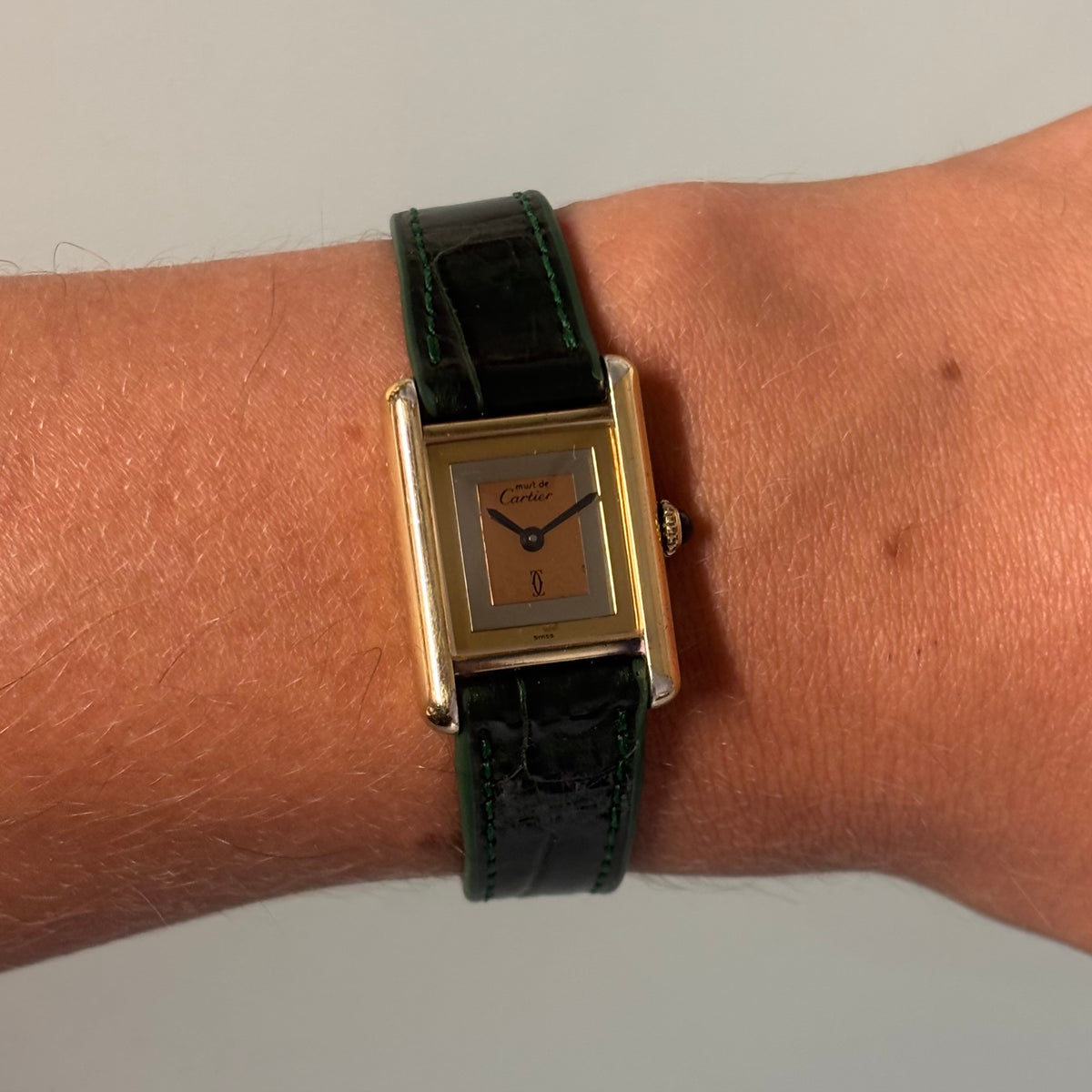 Cartier Tank PM with TriColor mirror dial