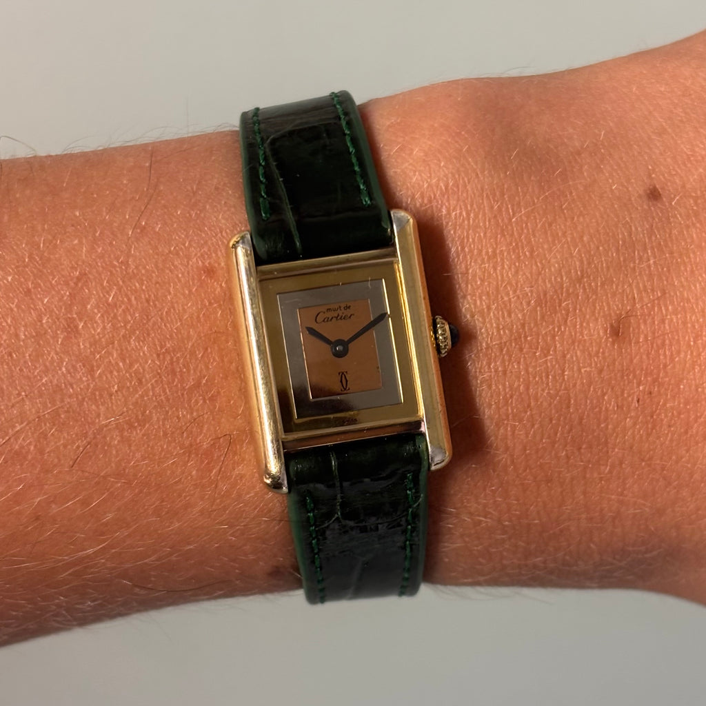 Cartier Tank PM with TriColor mirror dial