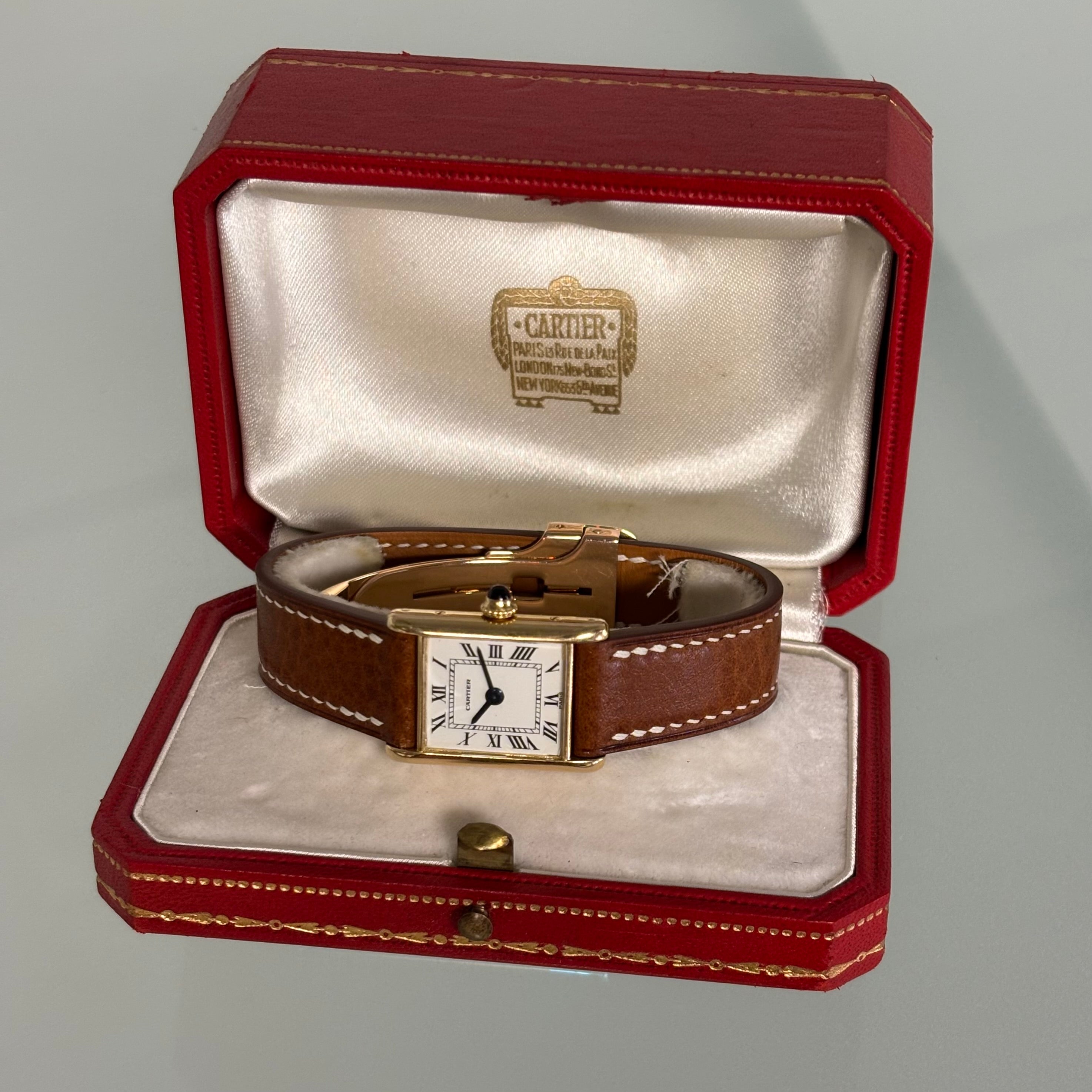 Cartier Tank 1960s with original 18k deployant & box