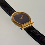 Baume & Mercier Lapis Dial Watch – Logo Case, 18K Gold
