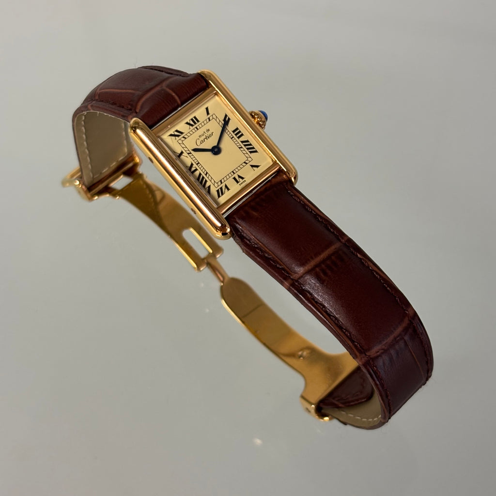 Cartier Tank PM Champagne dial with clasp