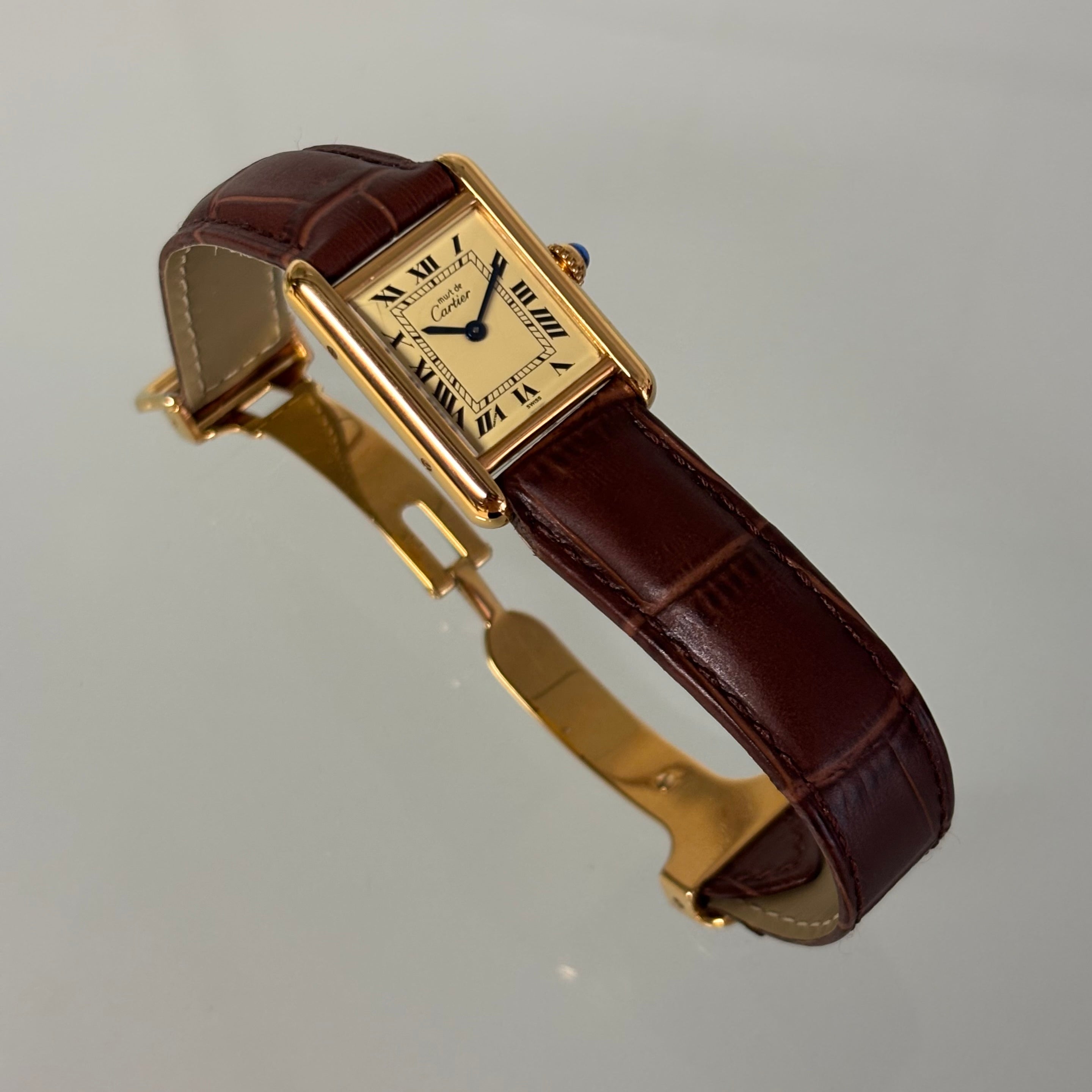 Cartier Tank PM Champagne dial with clasp