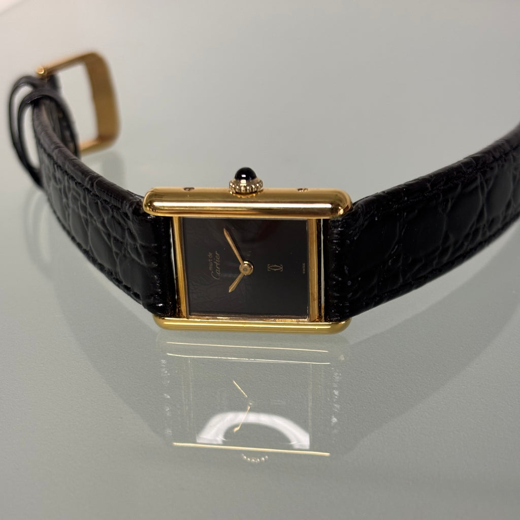 Cartier Tank PM with Black lacquer dial