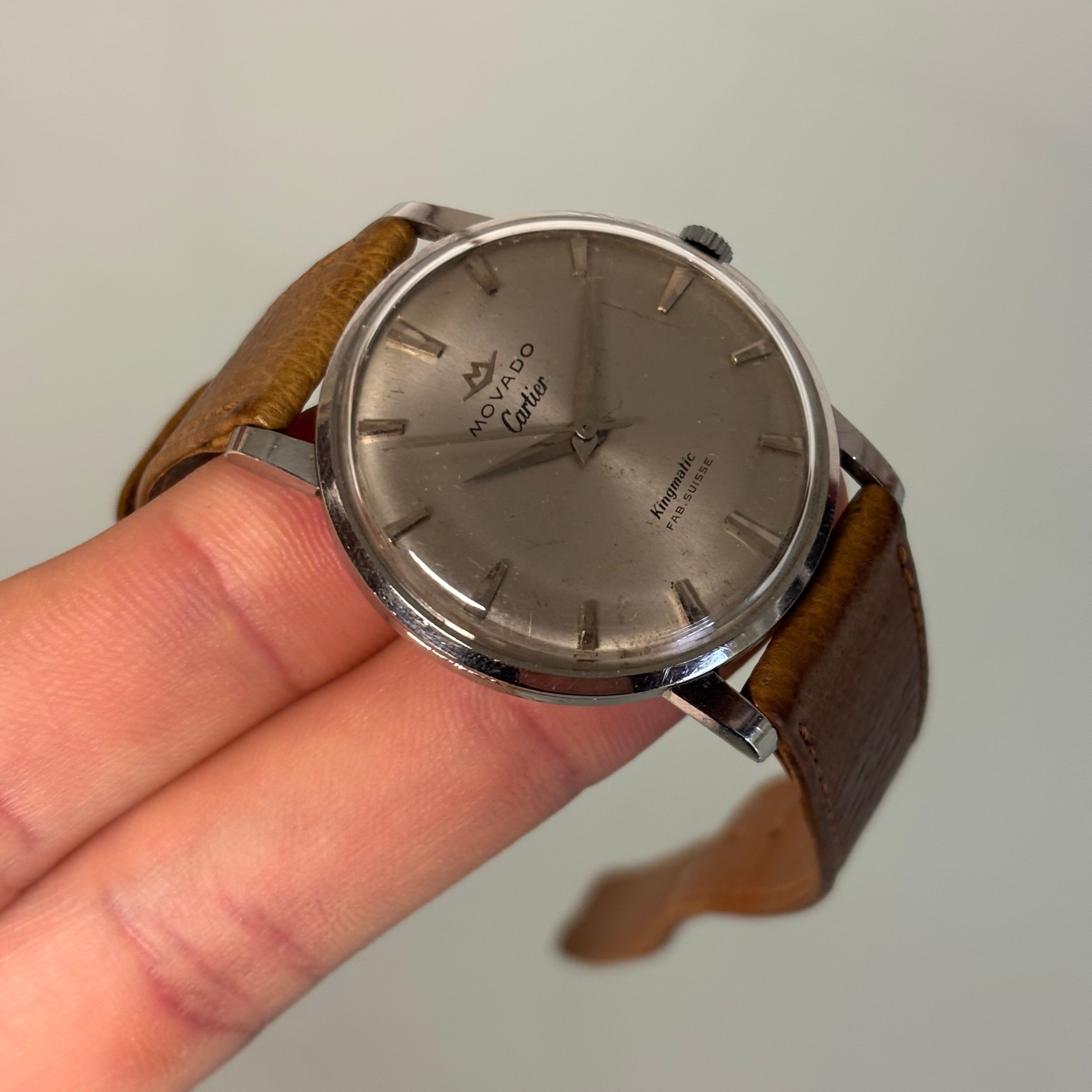 Movado Cartier signed Kingmatic with strap & buckle