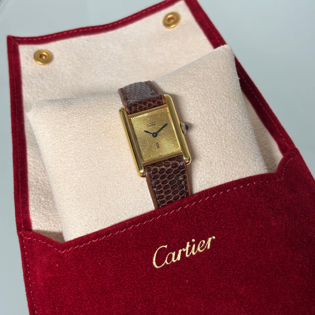 Cartier Tank PM sunburst dial