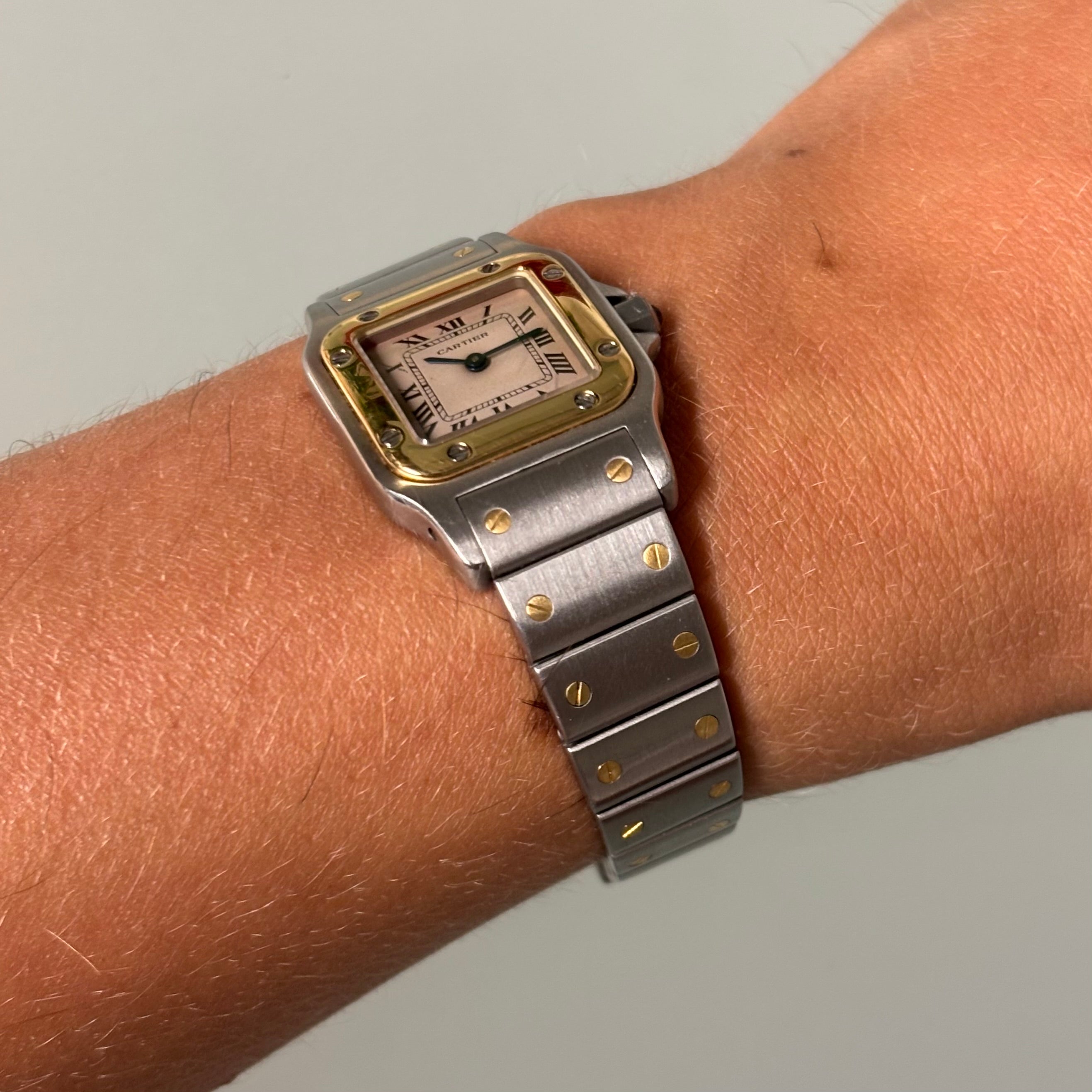 Cartier santos Galbée patina dial