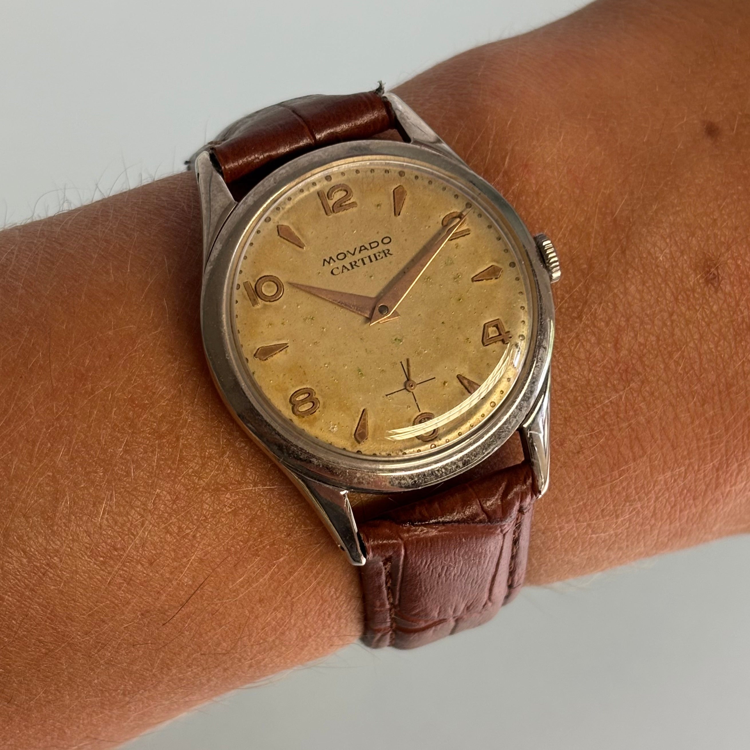 Cartier x Movado Steel patina dial
