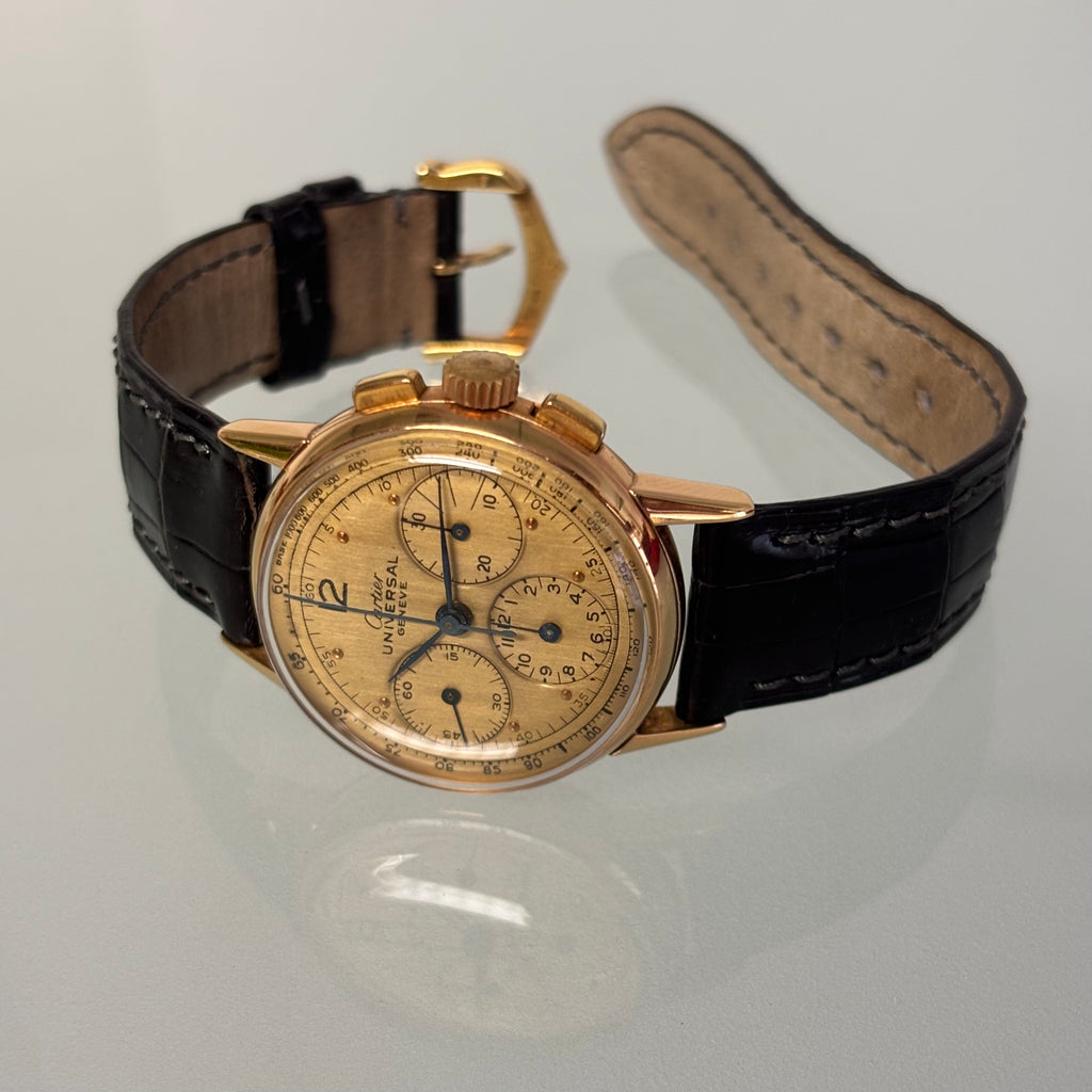 Cartier Universal Genève 18k Rose Gold Compax
