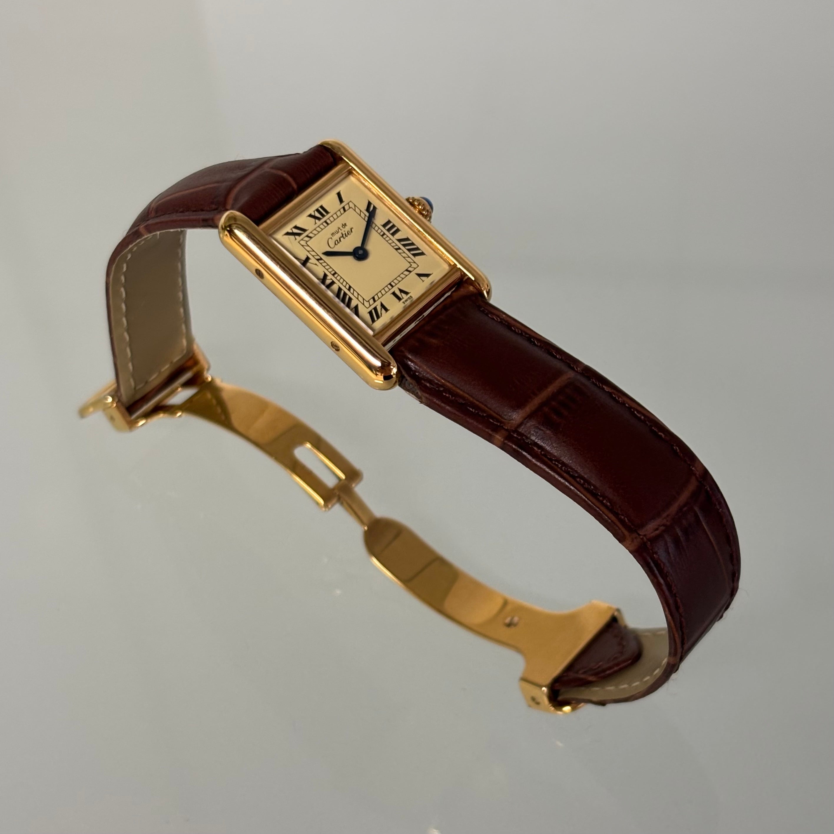 Cartier Tank PM Champagne dial with clasp