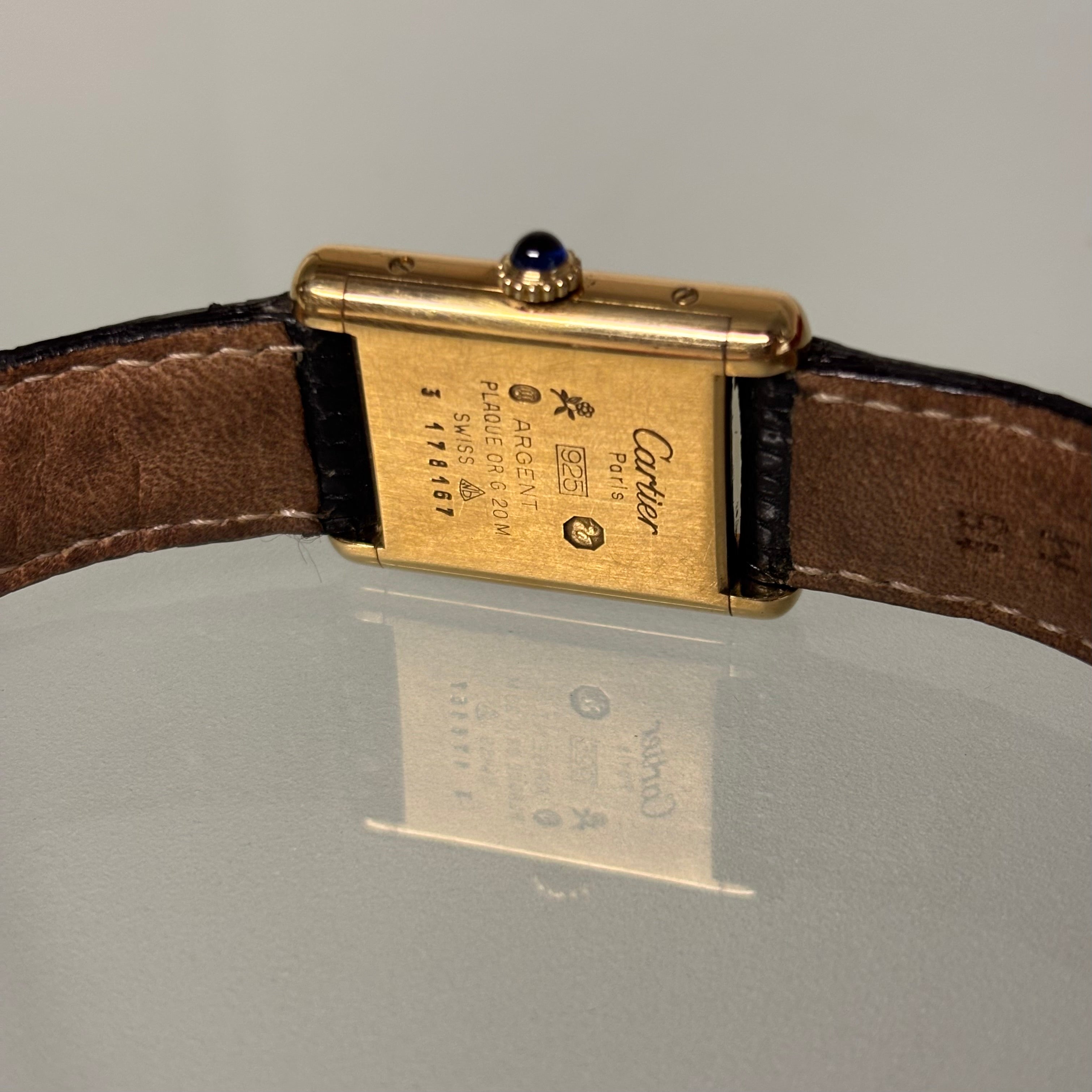 Cartier Tank PM Black/White dial FULL SET