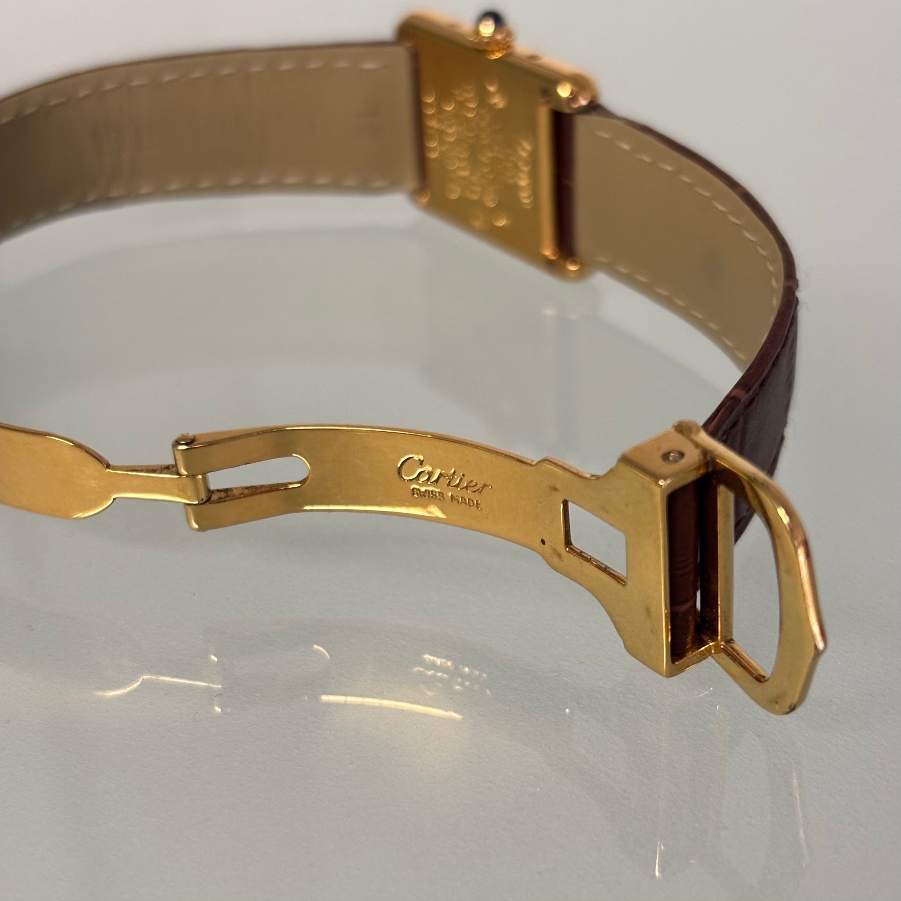 Cartier Tank PM Champagne dial with clasp